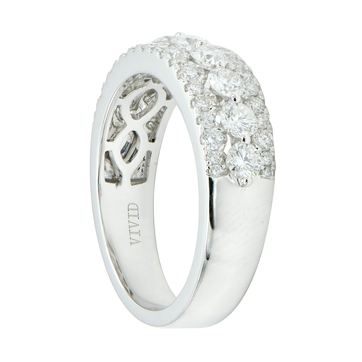18K White Gold Diamond Band, 1.2ct