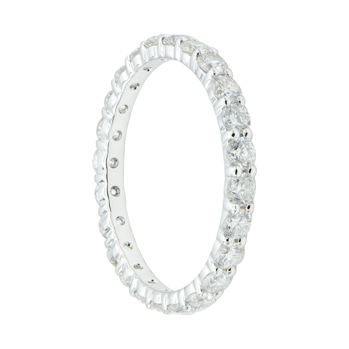 18K White Gold Diamond Band, 1.08ct