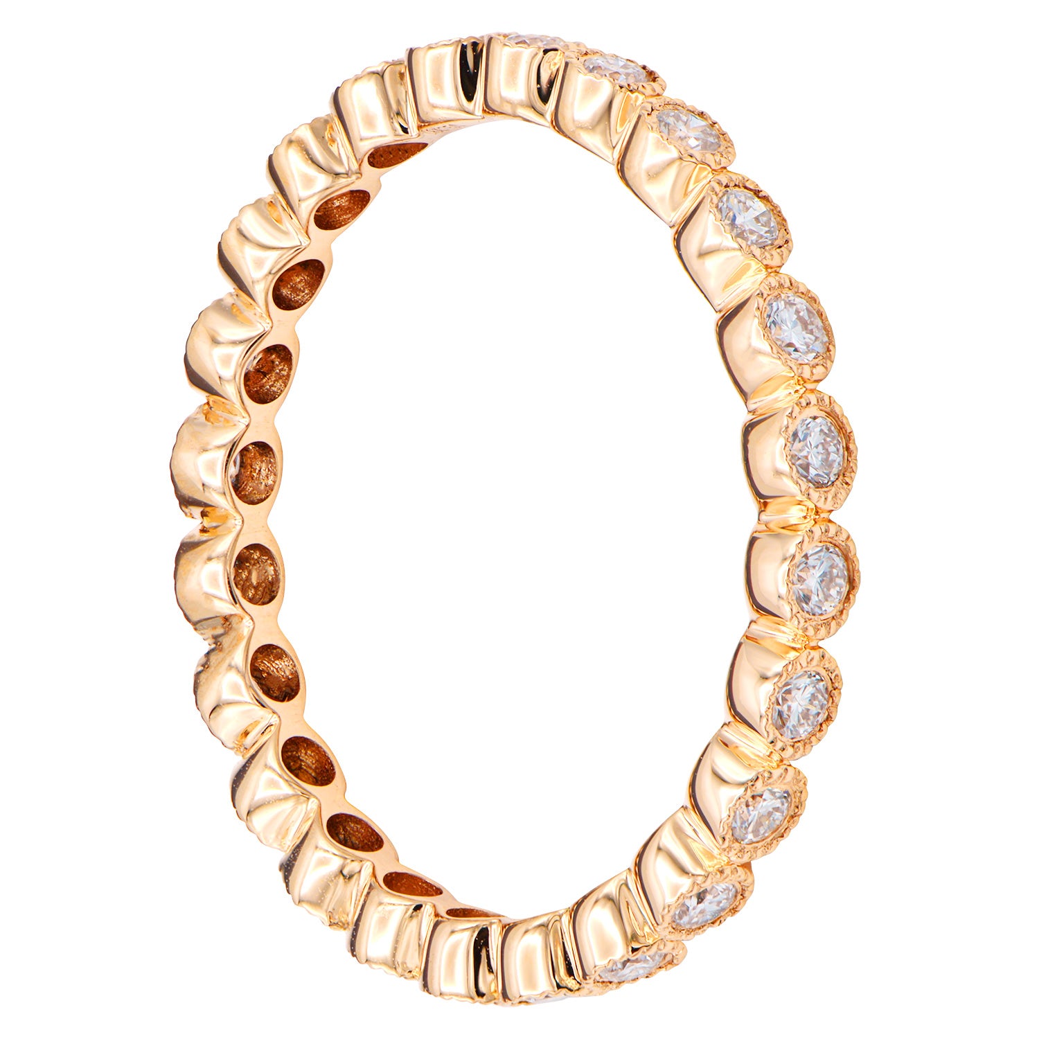 18K Rose Gold Diamond Band, 0.38ct