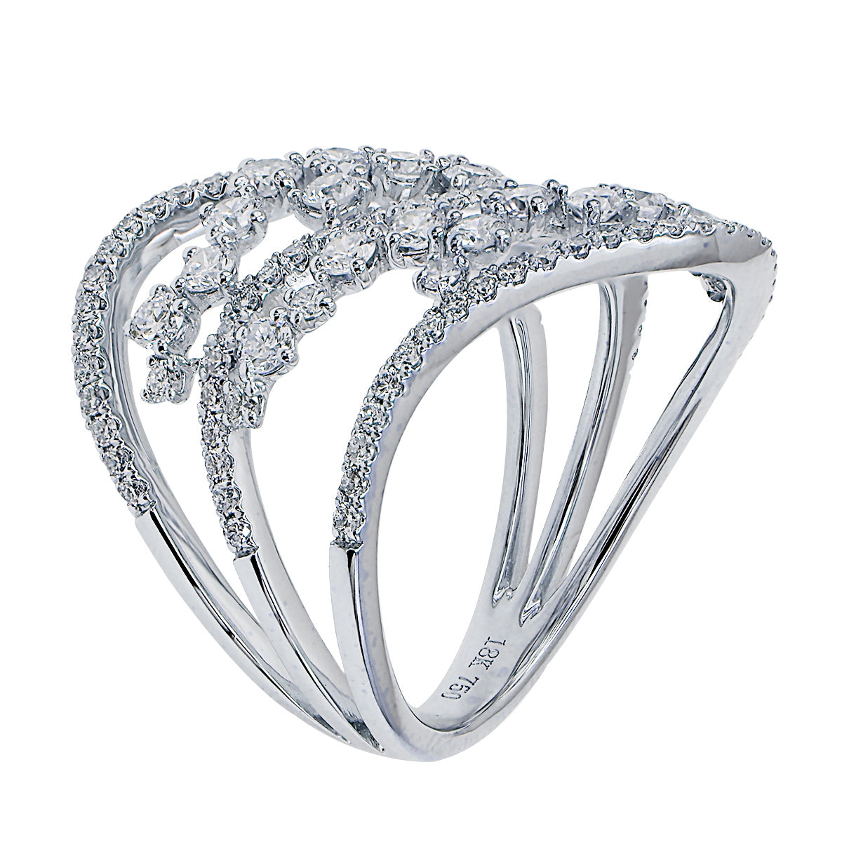18K White Gold Fashion Diamond Ring, 1.23ct