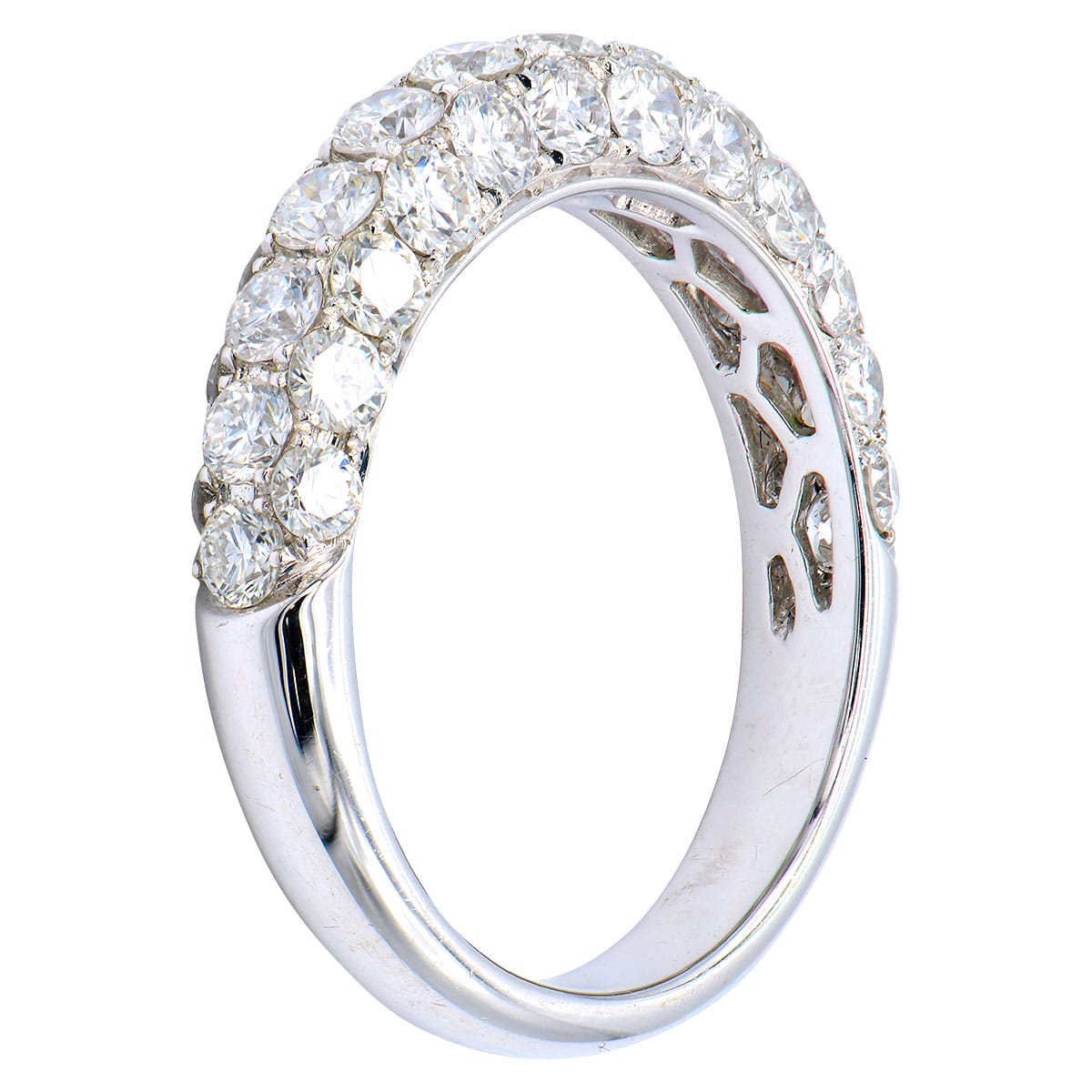 18K White Gold Diamond Band, 1.8ct