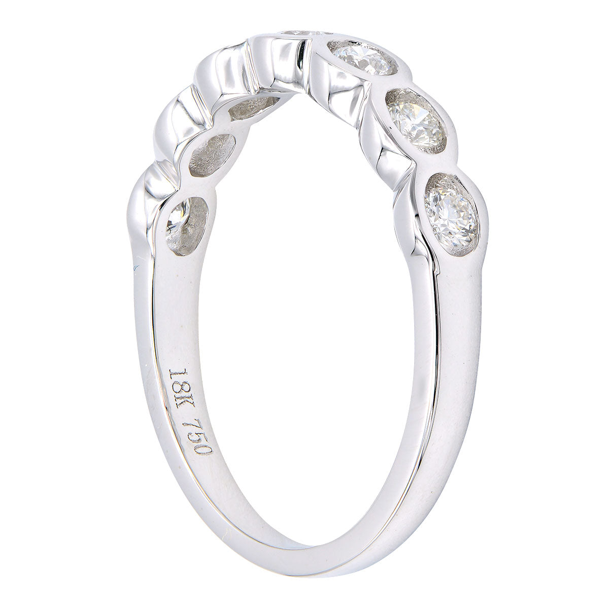 18K White Gold Diamond Band, 0.35ct