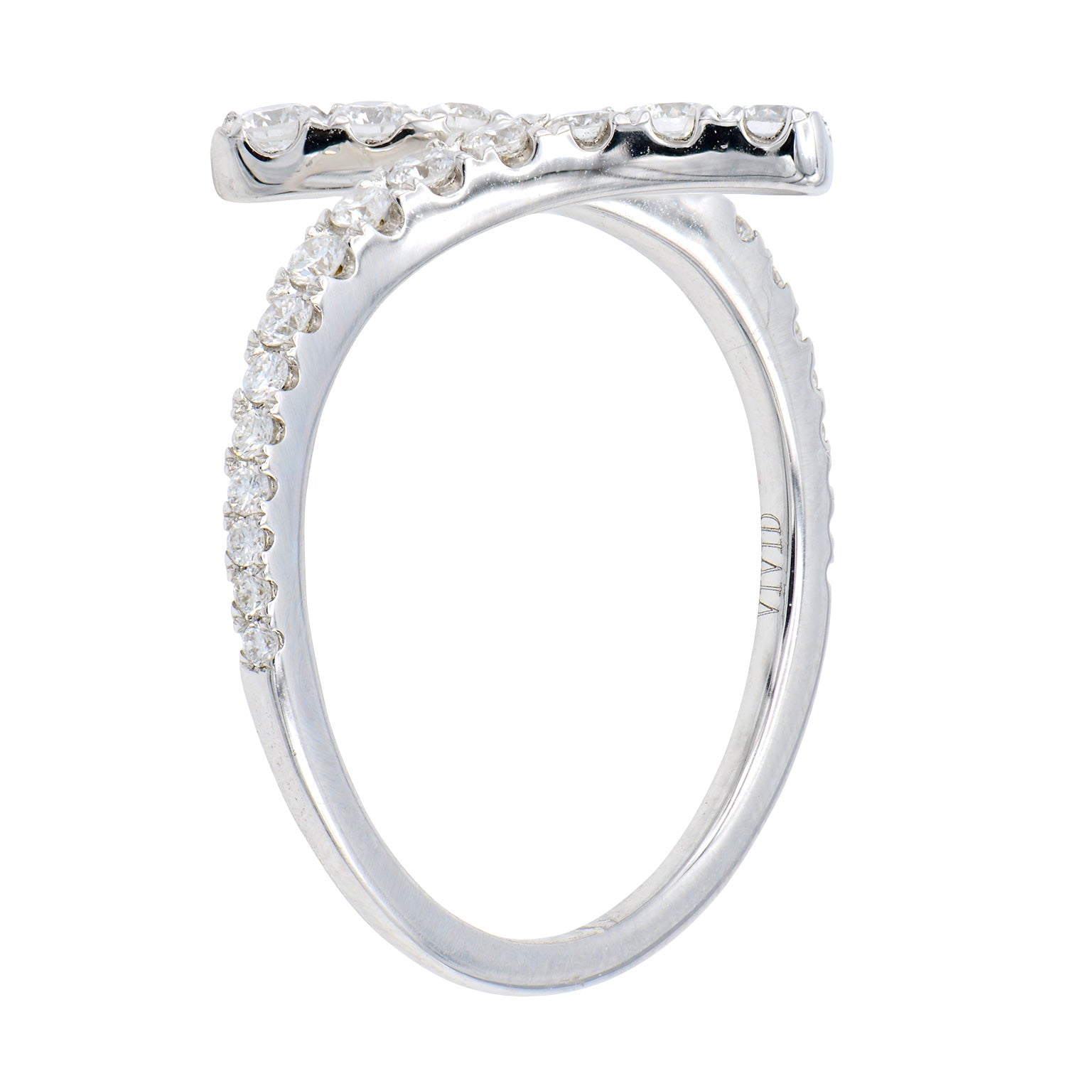 14K White Gold Bypass Ring, 0.45ct