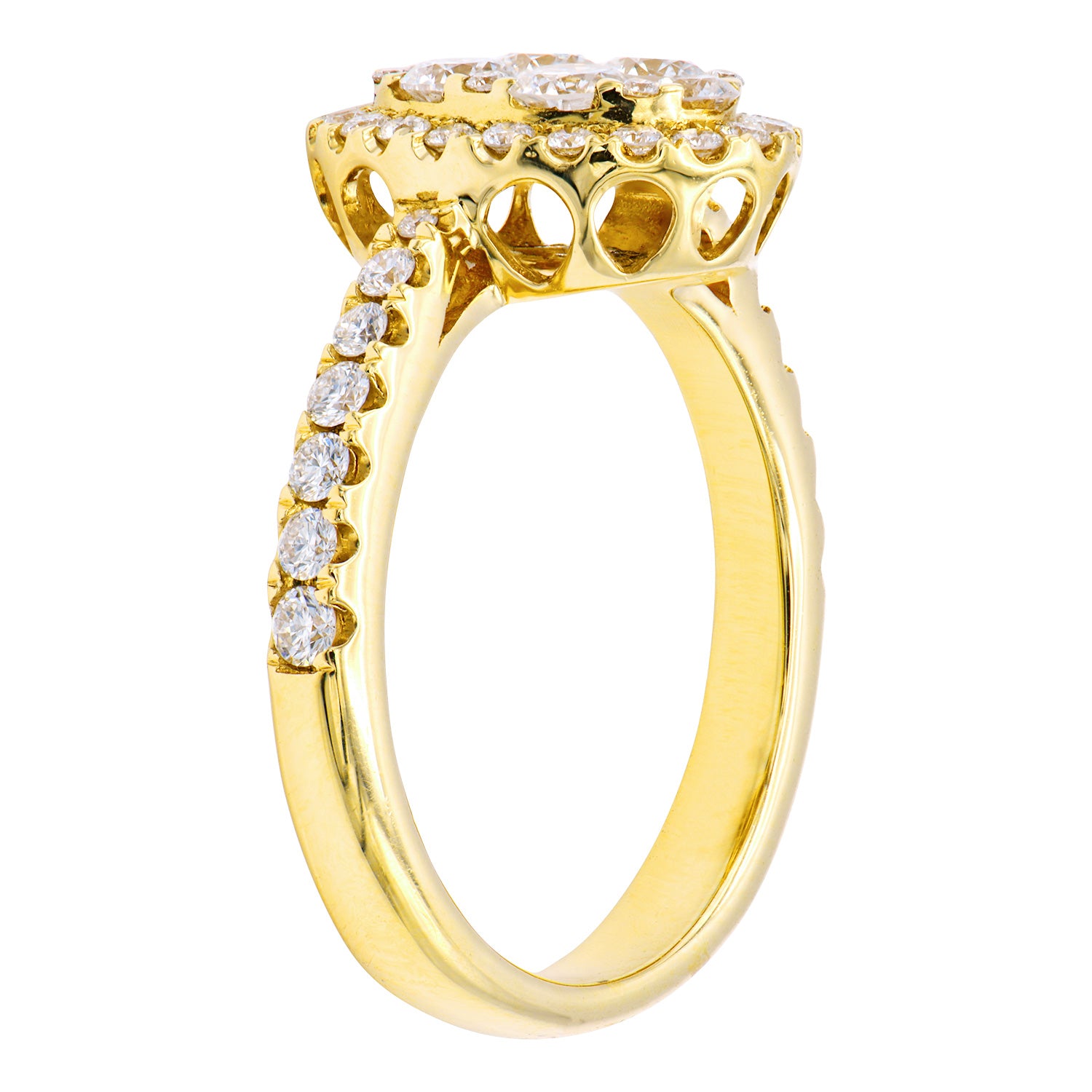 18K Yellow Gold Fashion Diamond Ring, 1.02ct