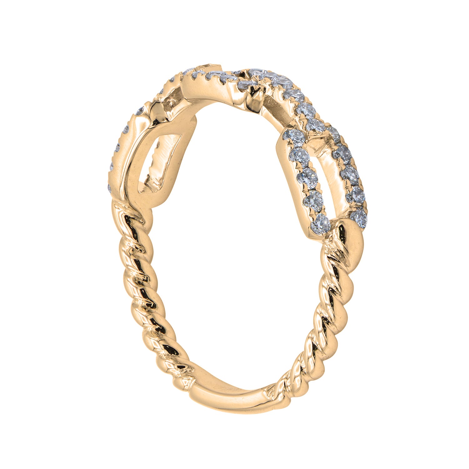 14K Yellow Gold Link Twist Ring, 0.31ct