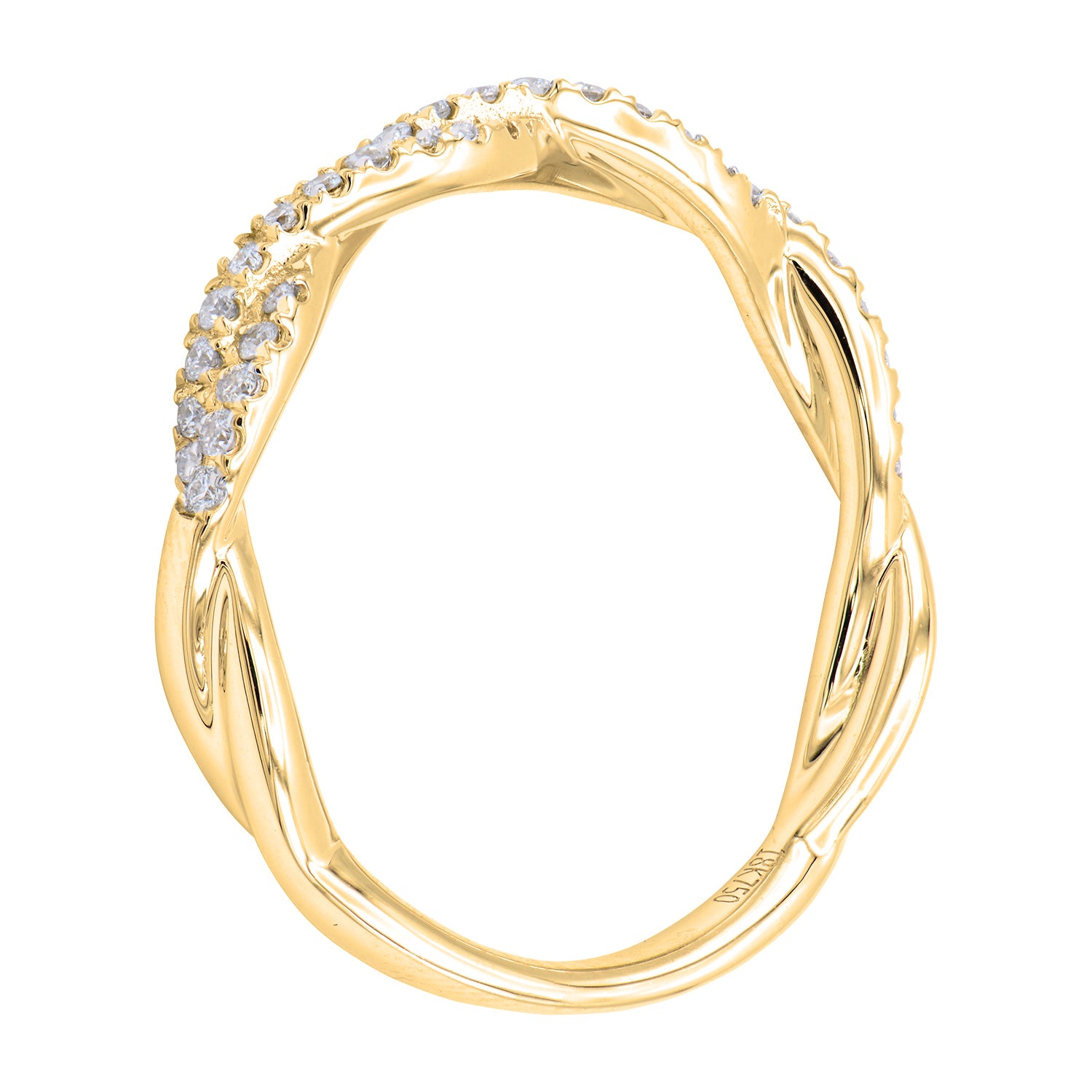 18K Yellow Gold Fashion Diamond Ring, 0.2ct