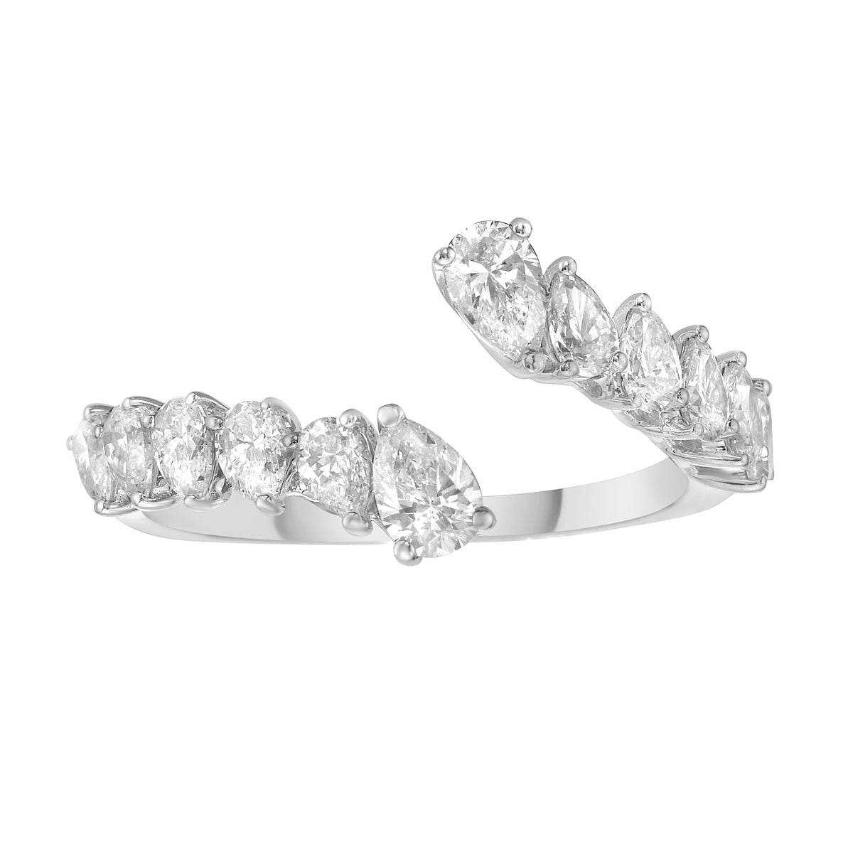 R056087 - Ring 18KW/2.5G 12PEAR-1.13CT