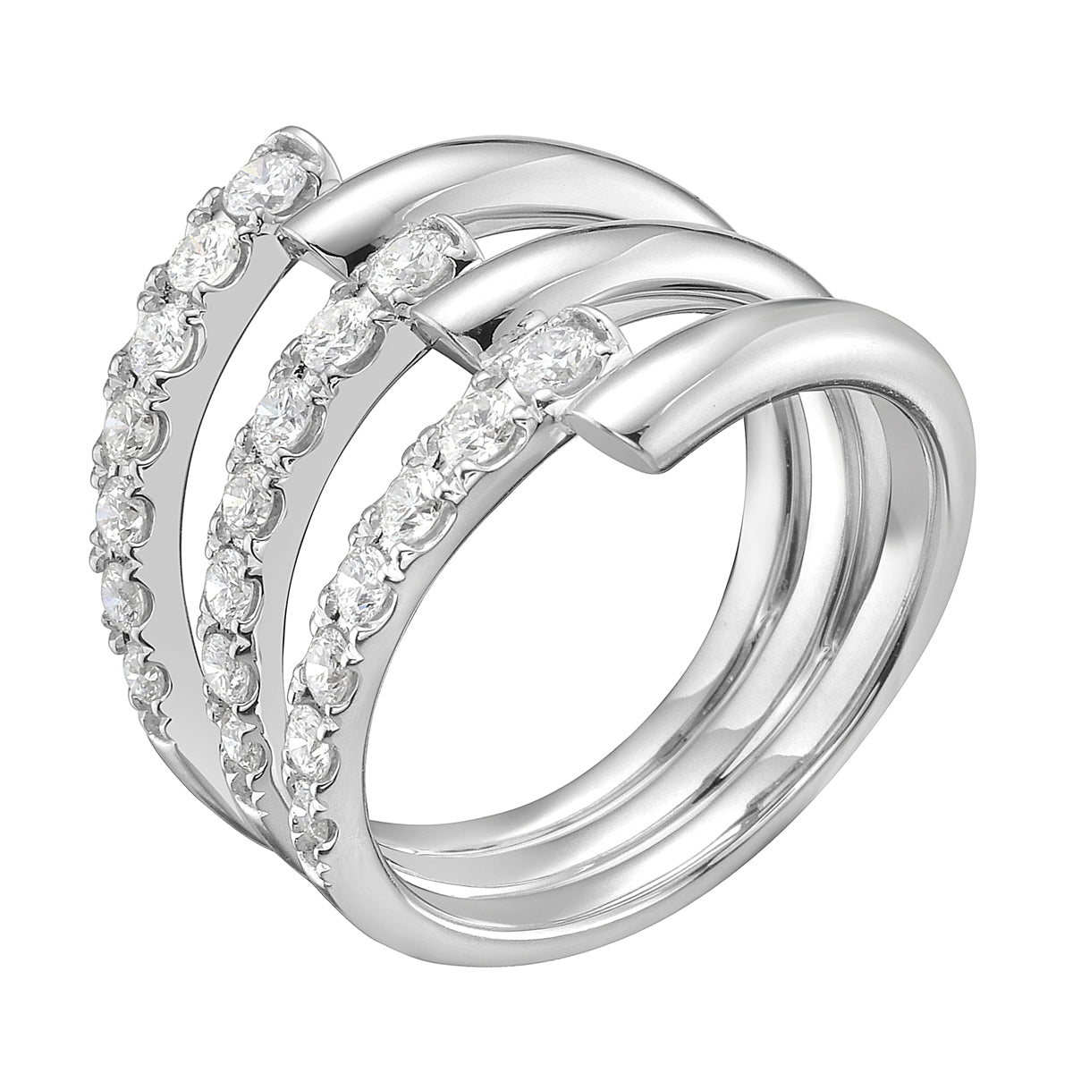 18K White Gold Diamond Ring, 0.82ct