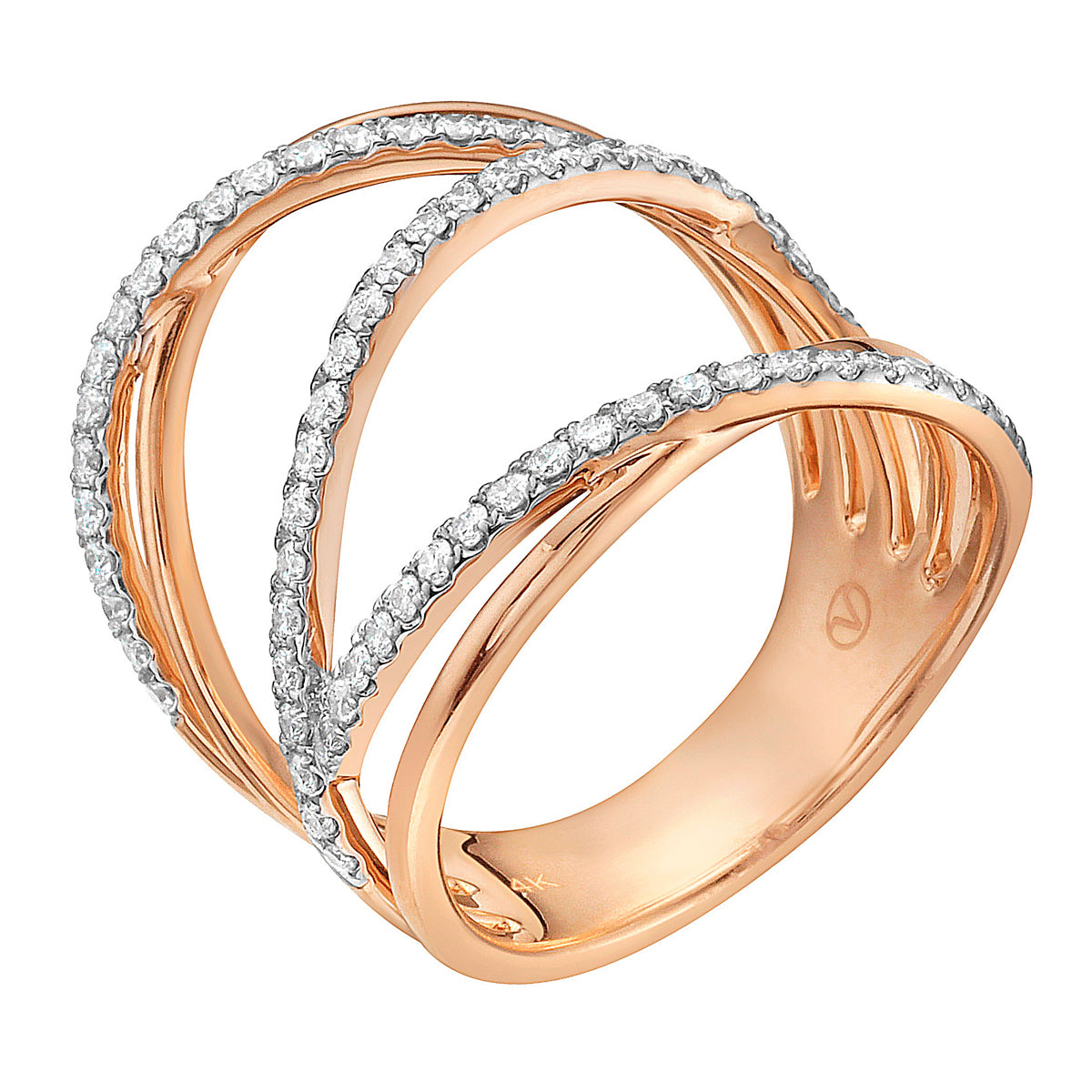 18K Rose Gold Diamond Ring, 0.5ct