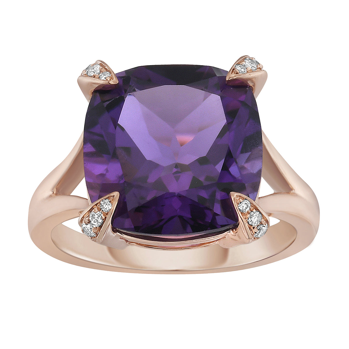 14K Rose Gold Amethyst Ring, 6.89ct