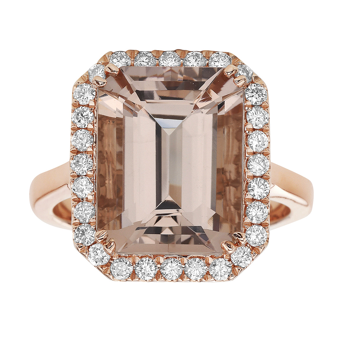 14K Rose Gold Morganite Ring, 6.49ct