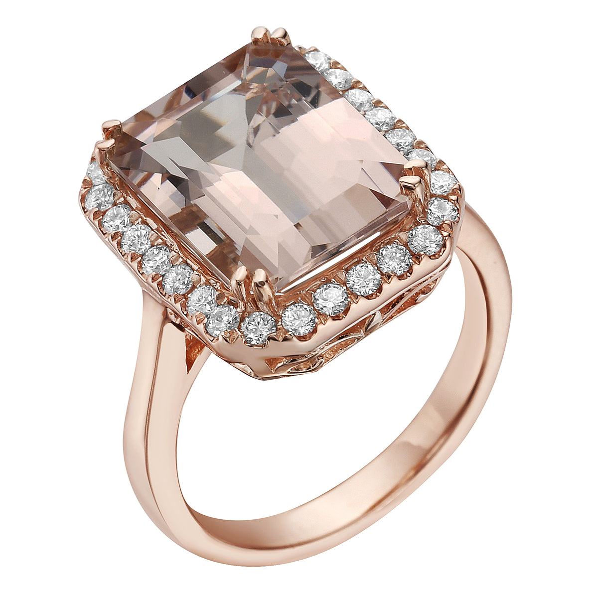 R090043R-Morg - Ring 14KR/4.7G 1MORG-6.49CT 28RD-0.40CT Morganite