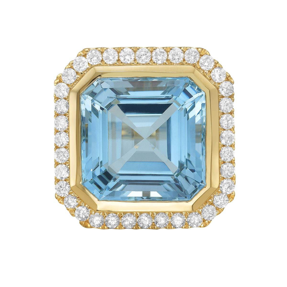 14K Yellow Gold Sky Blue Topaz Ring, 16.22ct