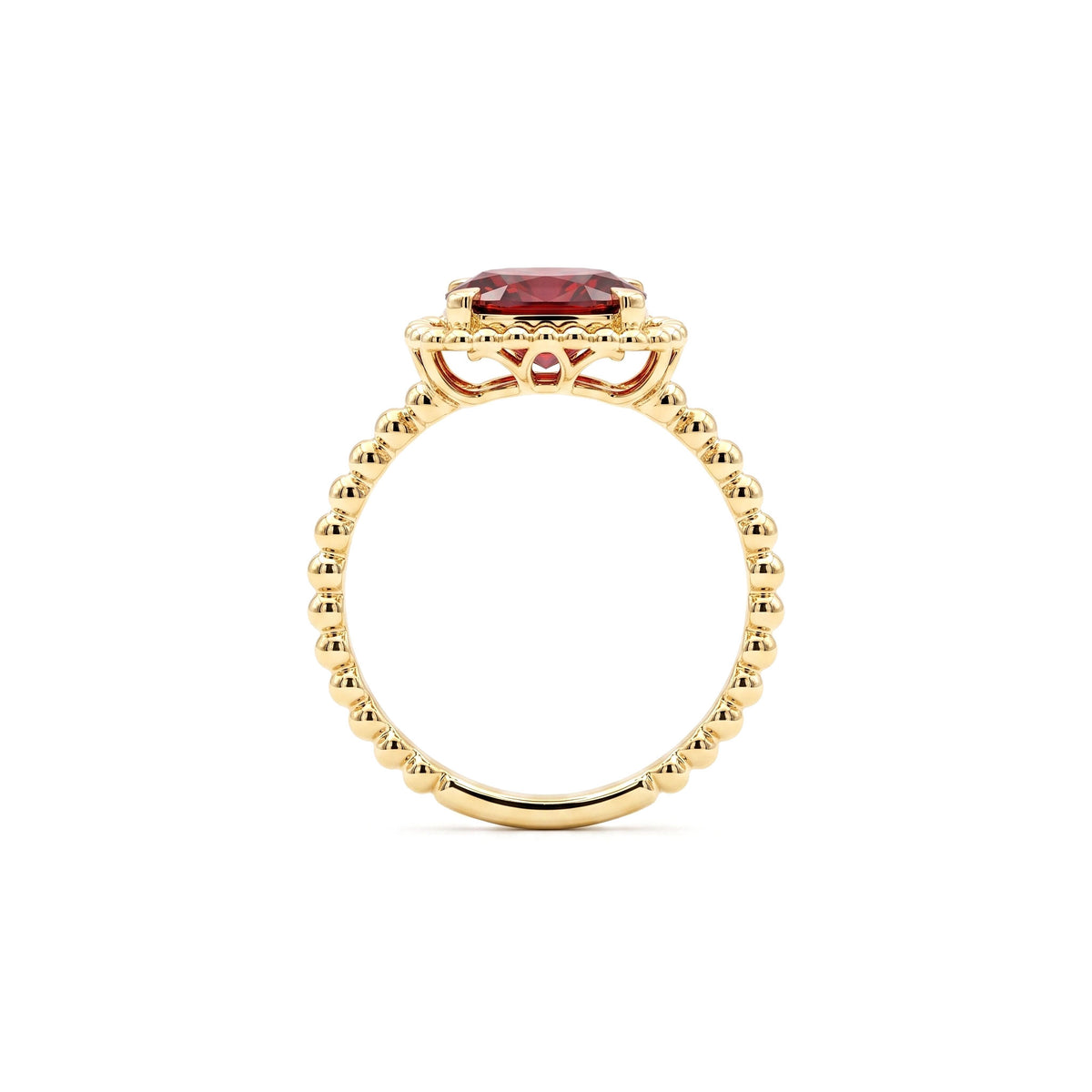 R090097Y-GAR - Ring 14KY/1.9G 1GAR-1.70CT 18RD-0.15CT Garnet