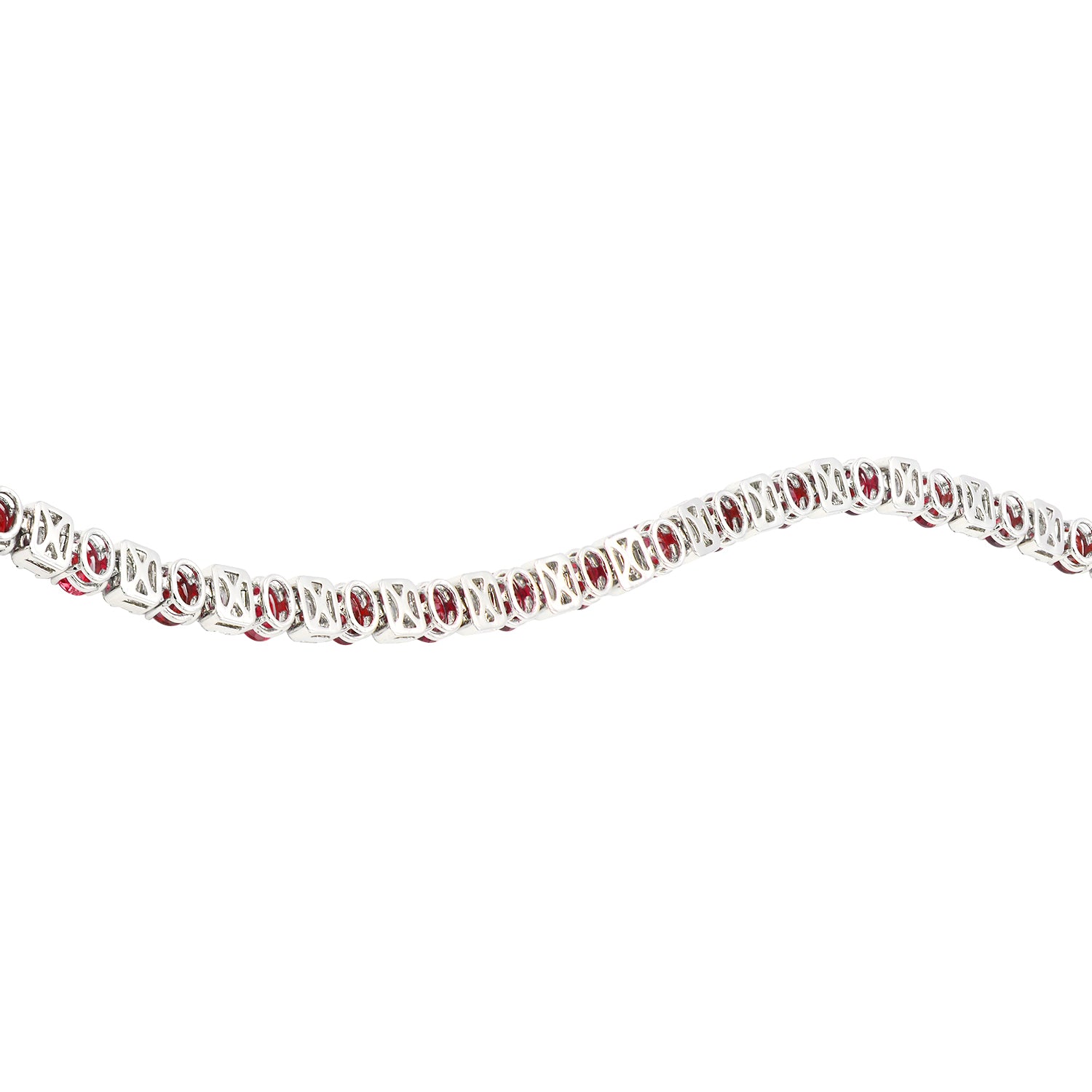 18K White Gold Ruby Diamond Bracelet, 12.91ct
