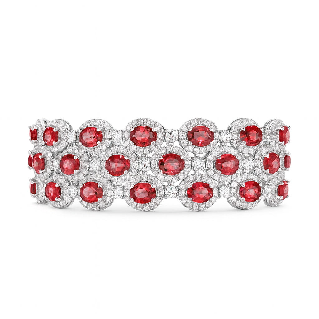 RB055120B - Bracelet 18KW/36.6G 54RUBY-21.01CT 810RD-8.89CT