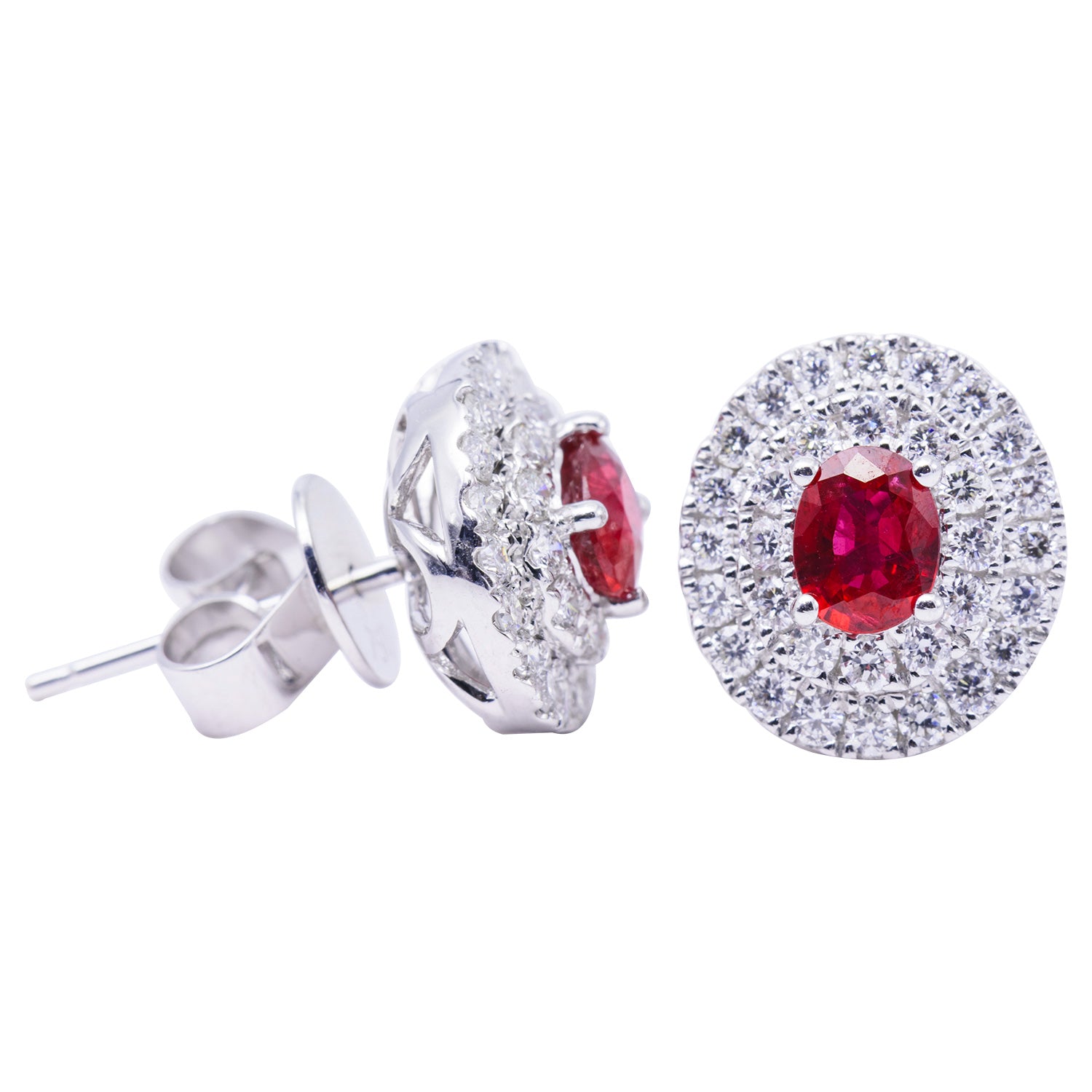 18KW Ruby Earrings