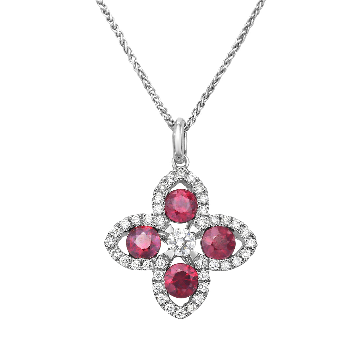 18K White Gold Ruby Pendant, 0.77ct