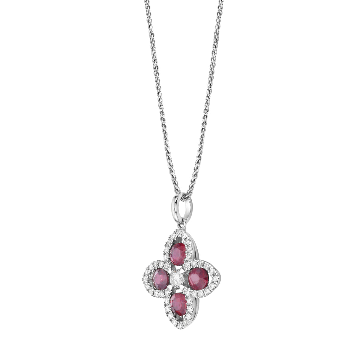 18K White Gold Ruby Pendant, 0.77ct