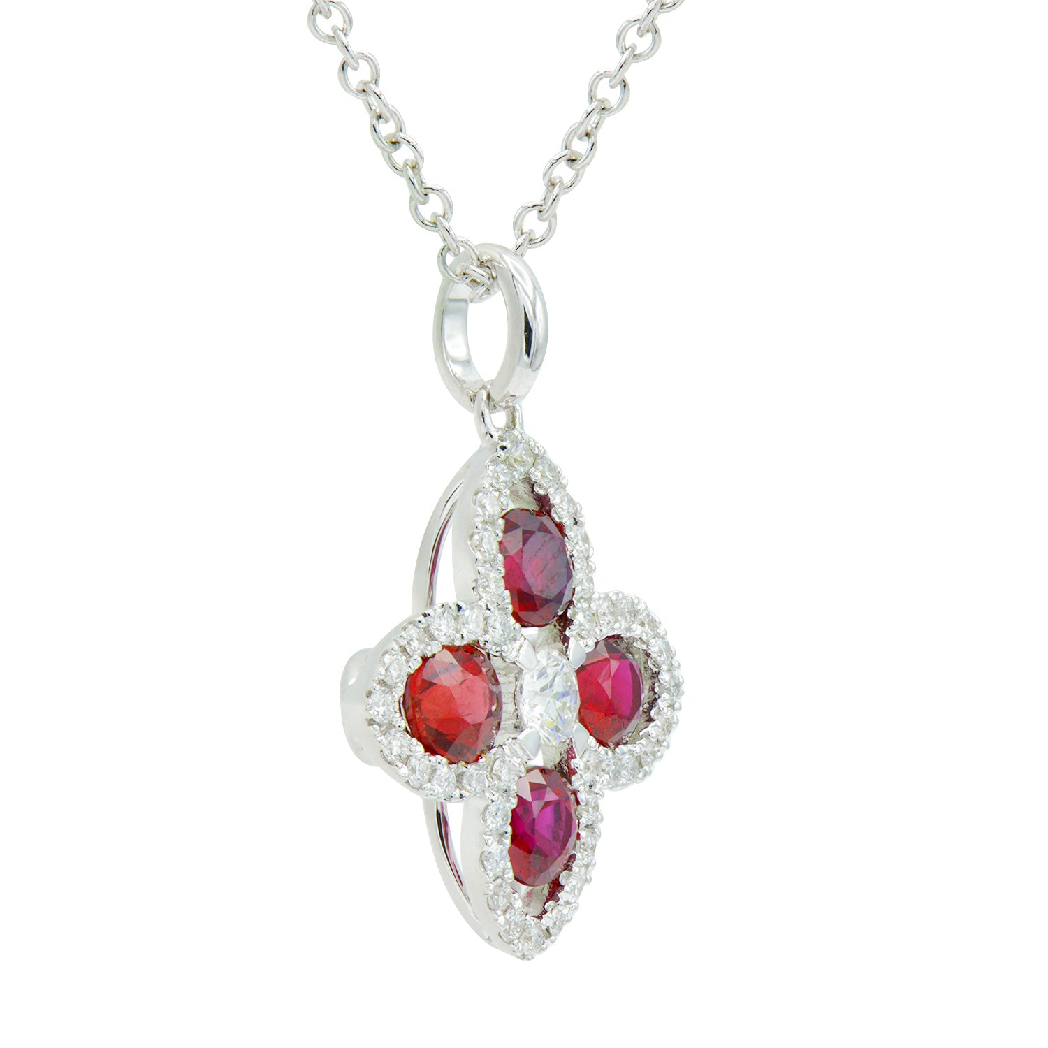 14K White Gold Pink Sapphire Pendant, 0.81ct