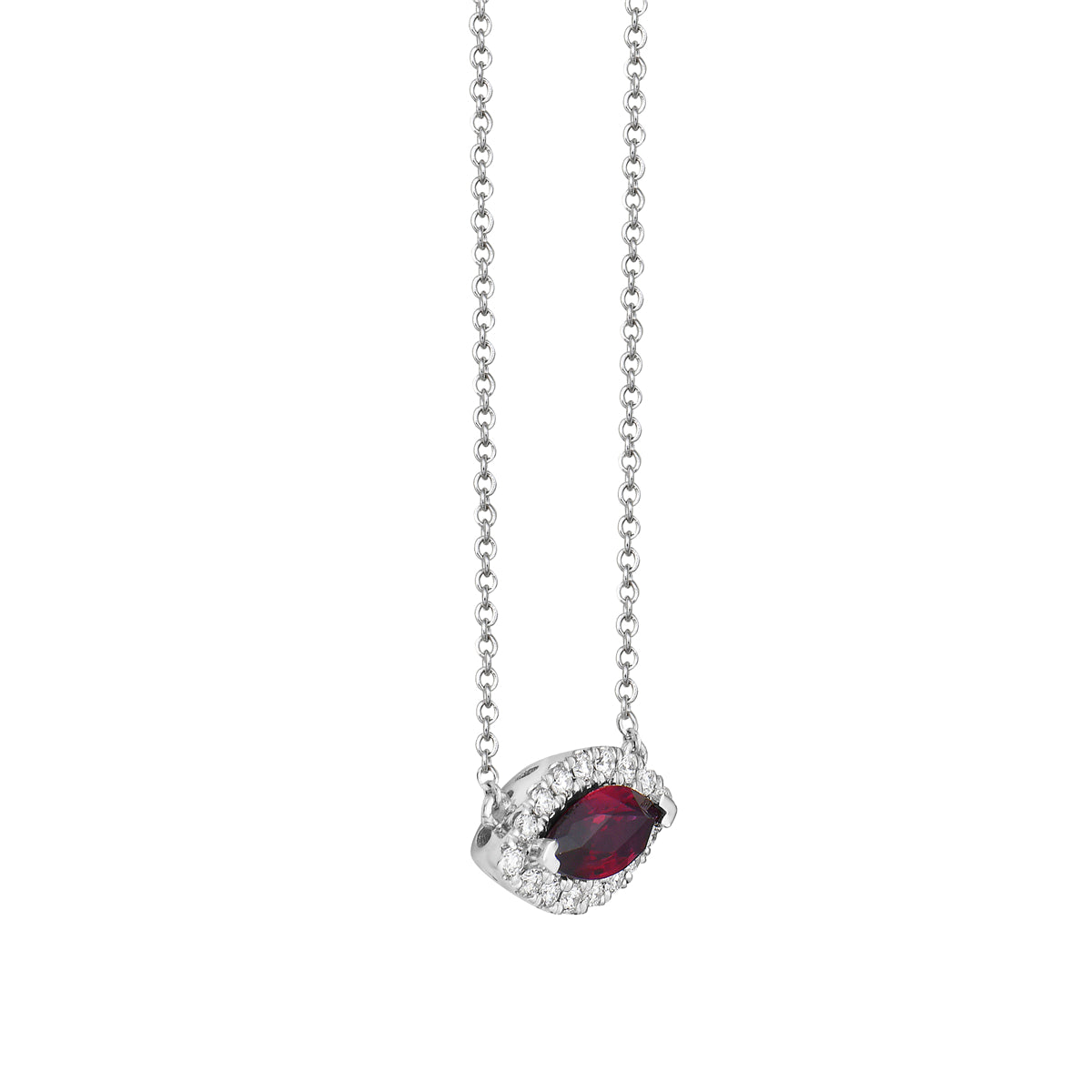 Handmade 18K White Gold Ruby Pendant, 0.55ct