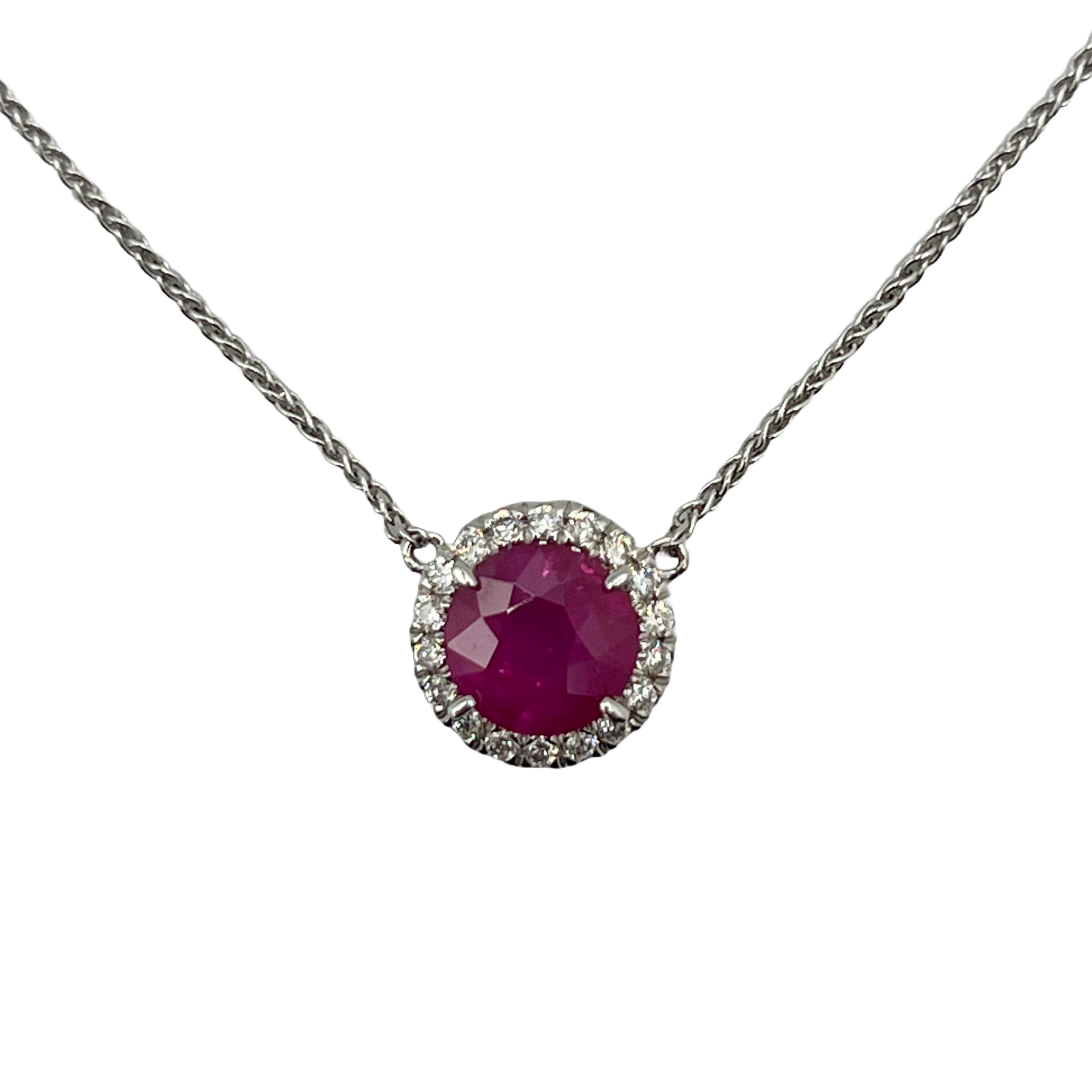 Pendant 18KW/0.9G 1RUBY-1.64CR 18RD-0.19CT