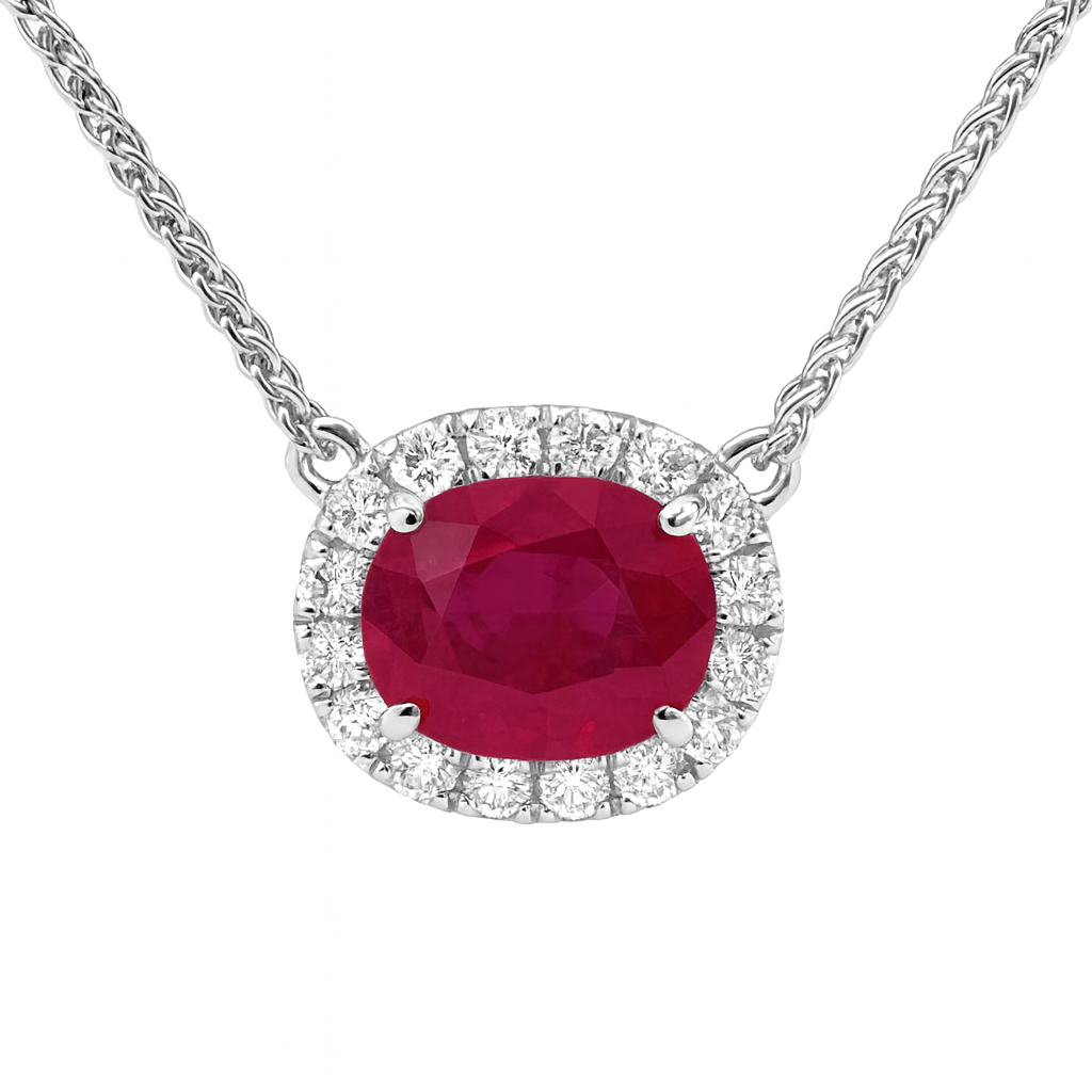 RP055215 - Pendant 18KW/1.1G 1RUBY-1.03CT 18RD-0.18CT