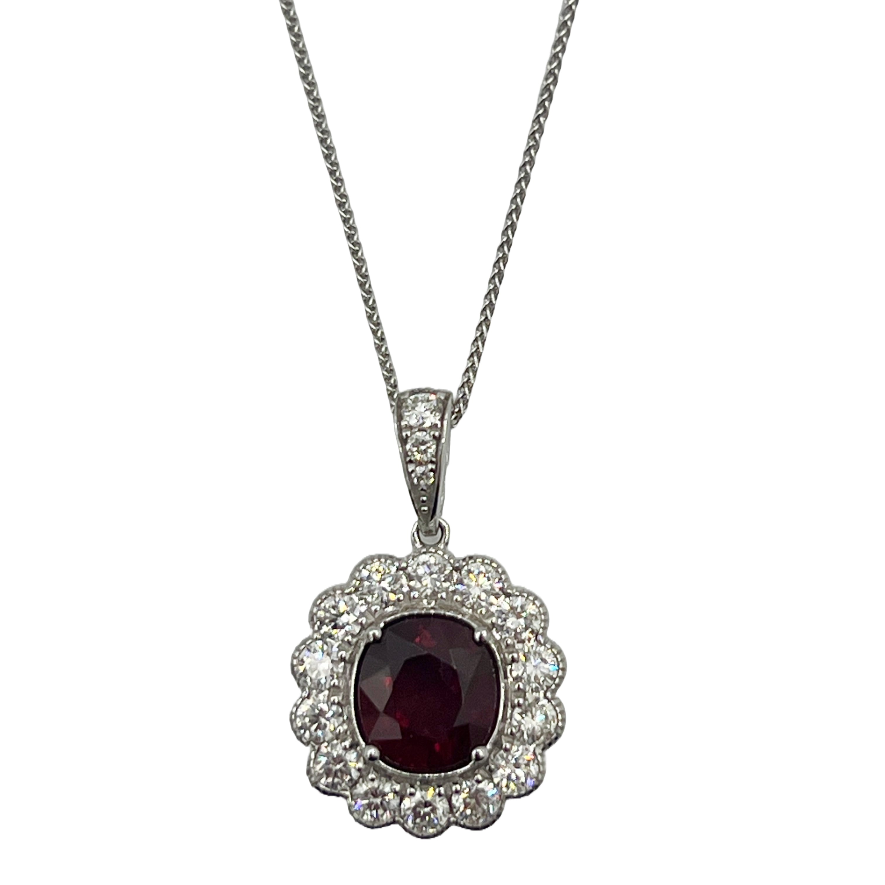 Pendant 18KW/3.4G 1RUBY-2.73CT 17RD-0.99CT