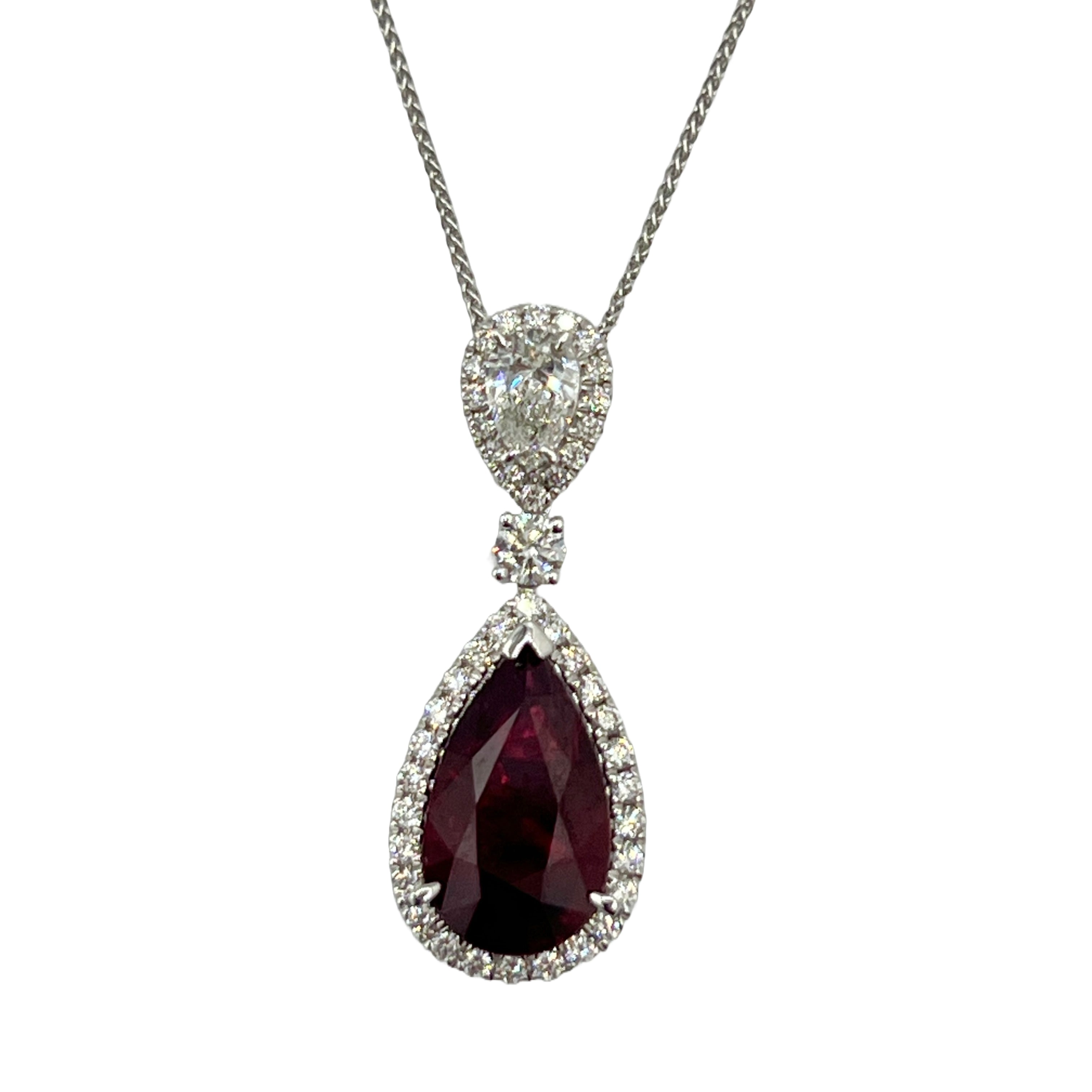 Pendant-18KW/3.5G 1RUBY-4.69CT 1PR-0.38CT 43RD-0.48CT GIA2225516475