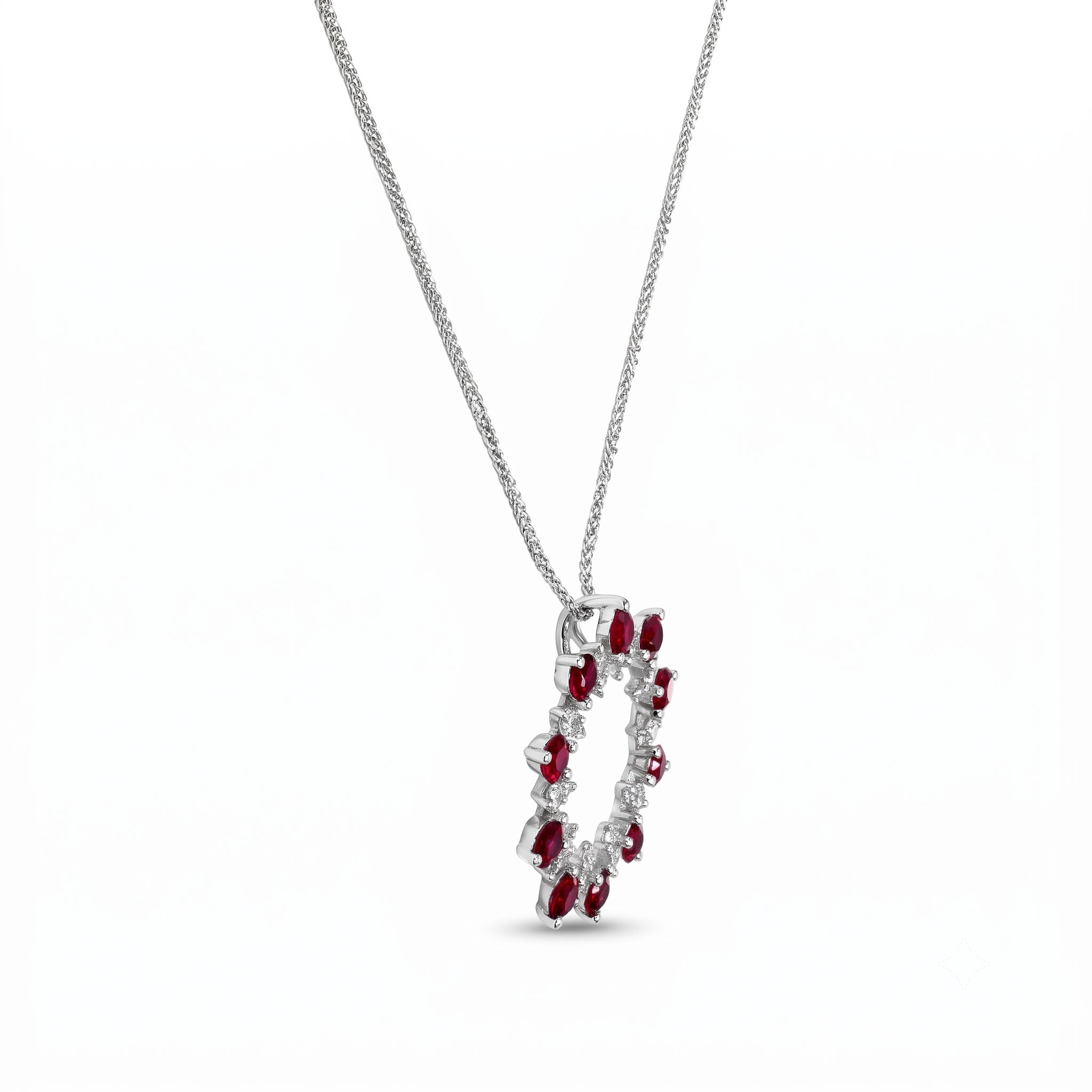 18K White Gold Ruby Pendant, 0.93ct