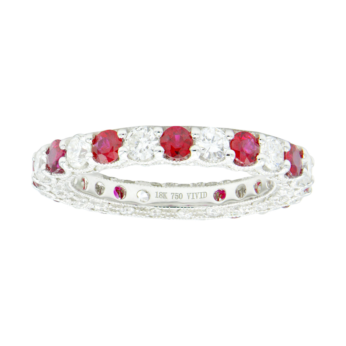 18K White Gold Ruby and Diamond Ring, 1.13ct