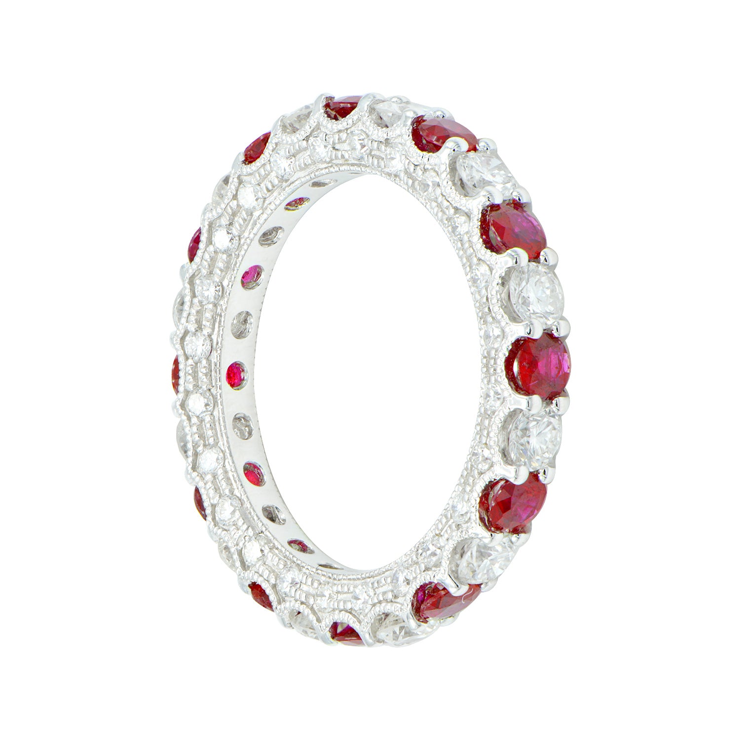 18K White Gold Ruby and Diamond Ring, 1.13ct