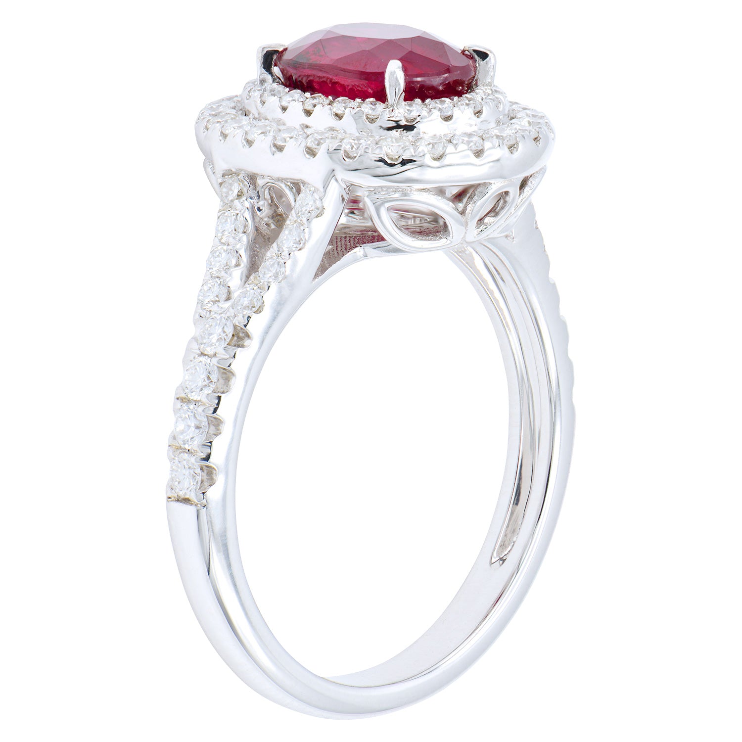 Handmade 18K White Gold Ruby Ring, 2.15ct