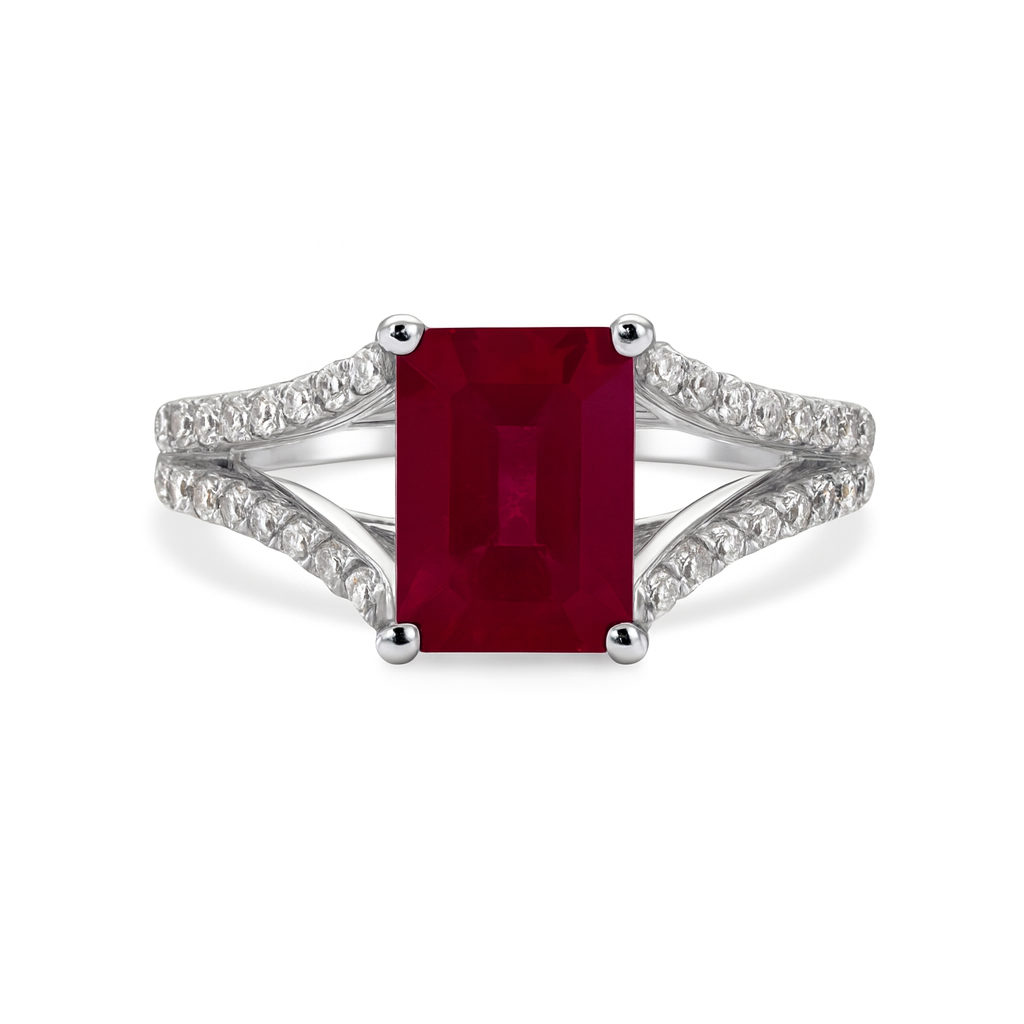 RR055076 - Ring 18KW/5.4G 1RUBY-1.89CT 66RD-0.49CT