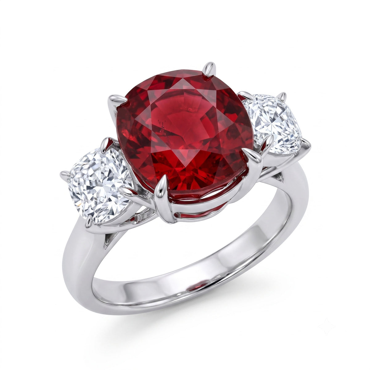 RR057090 - Ring 18KW/4.2G 1RUBY-4.15CT 2OV-0.80CT