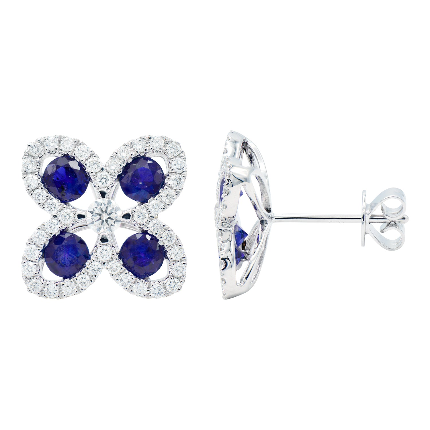 18KW Blue Sapphire Earrings