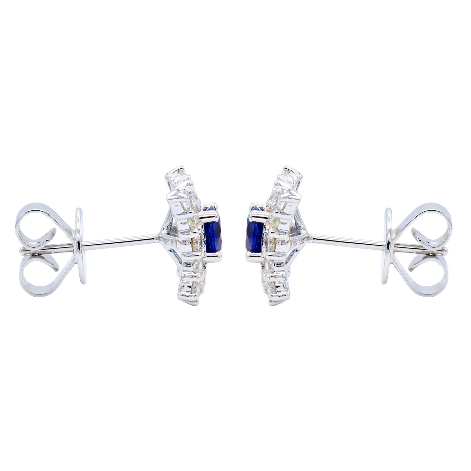 18K White Gold Blue Sapphire Earrings, 0.67ct