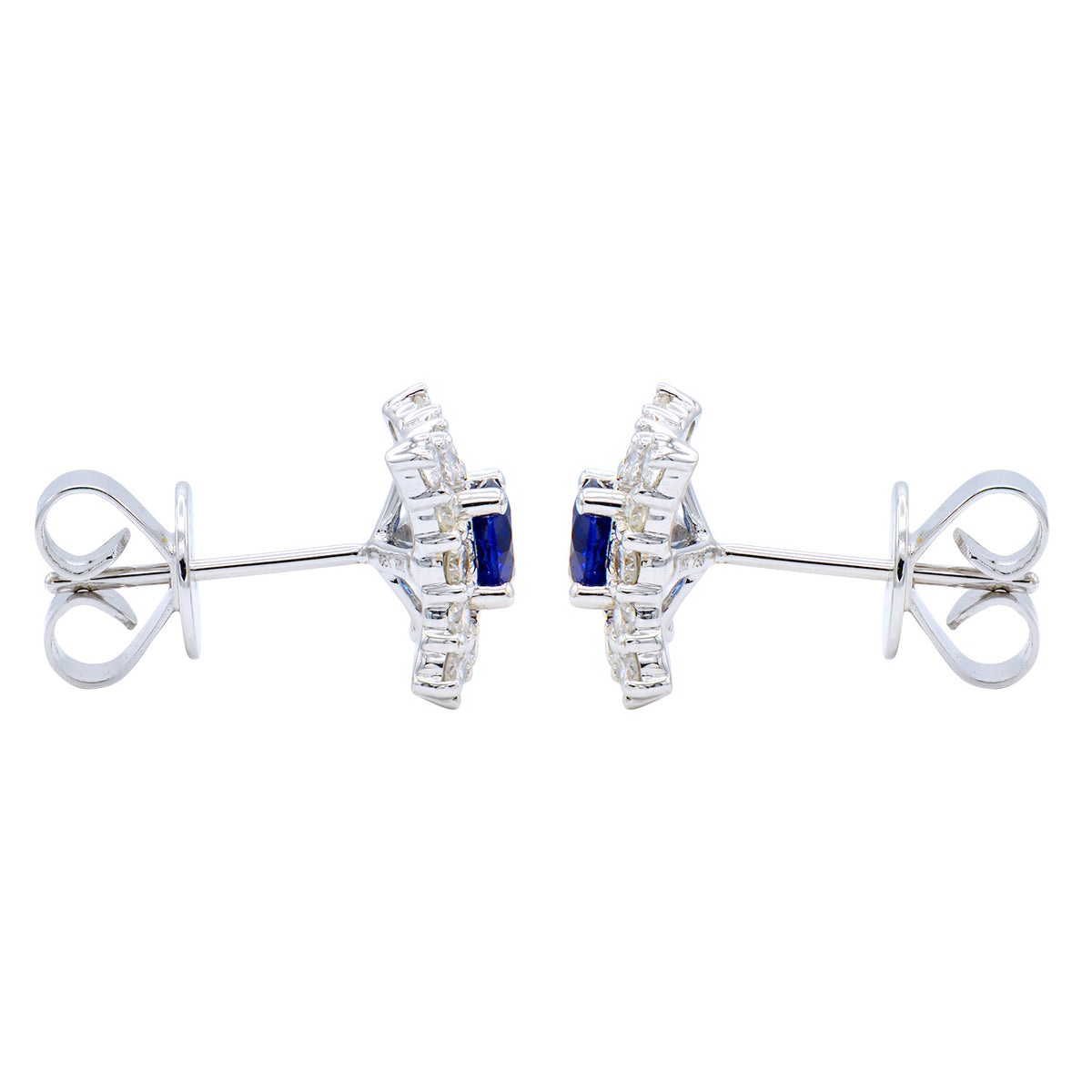 18K White Gold Blue Sapphire Earrings, 0.67ct