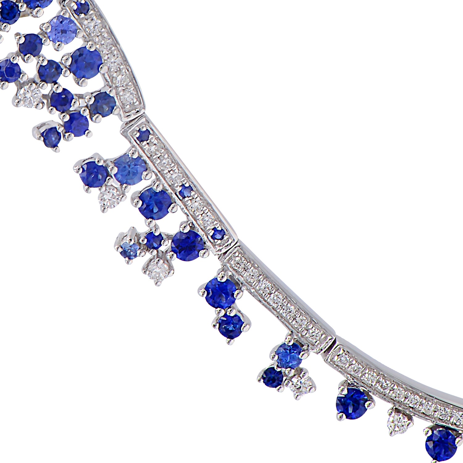 18K White Gold Blue Sapphire Earrings, 3.97ct
