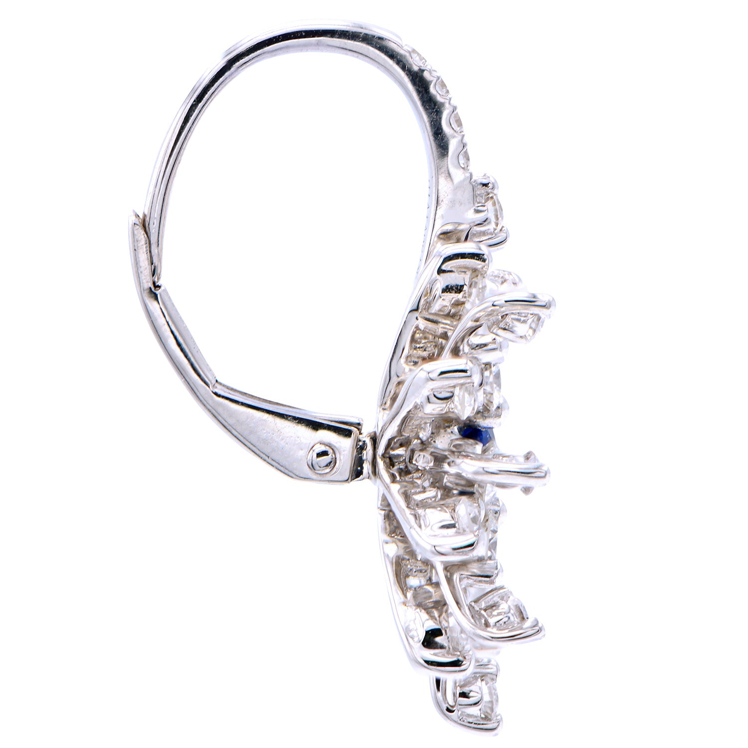 18K White Gold Blue Sapphire Earrings, 0.51ct