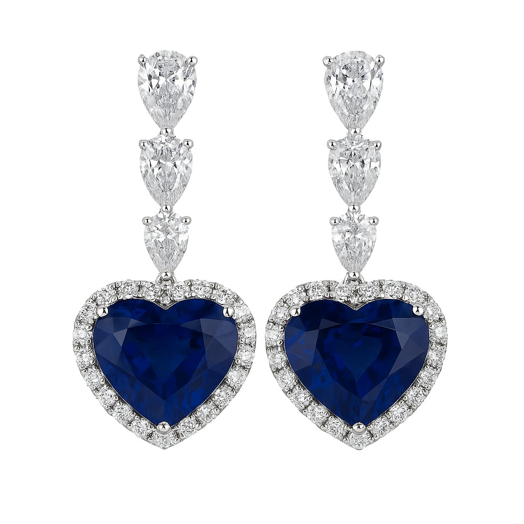SE055157 - Earrings 18KW/5.2G 2SAPP-5.29CT 6PR-1.33CT 44RD-0.58CT