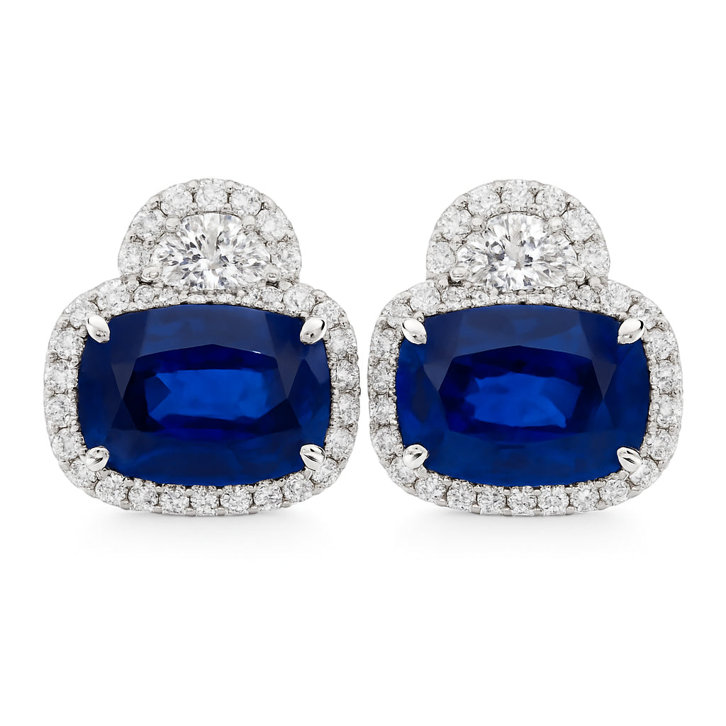 SE055943 - Earrings 18KW/3.5G 2SAPP-3.34CT 2HM-0.28CT 54RD-0.28CT
