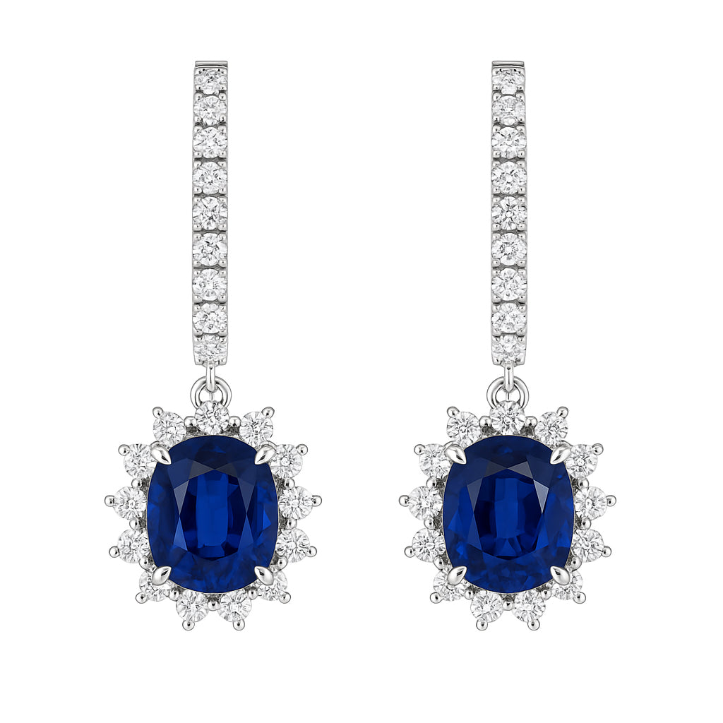 SE056014 - Earrings 18KW/4.8G 2SAPP-2.70CT 48RD-0.73CT