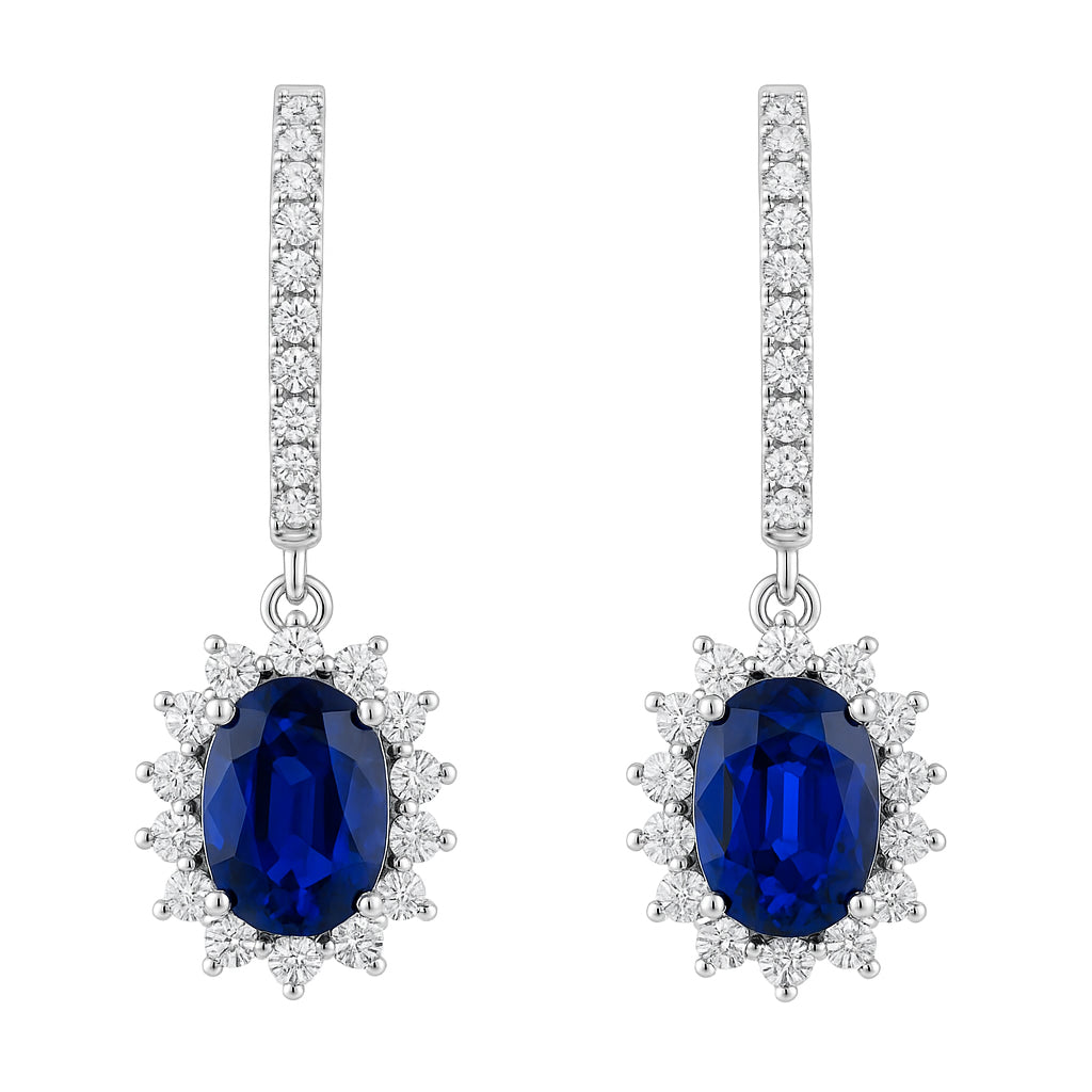 SE056019 - Earrings 18KW/5.1G 2SAPP-2.62CT 52RD-0.80CT