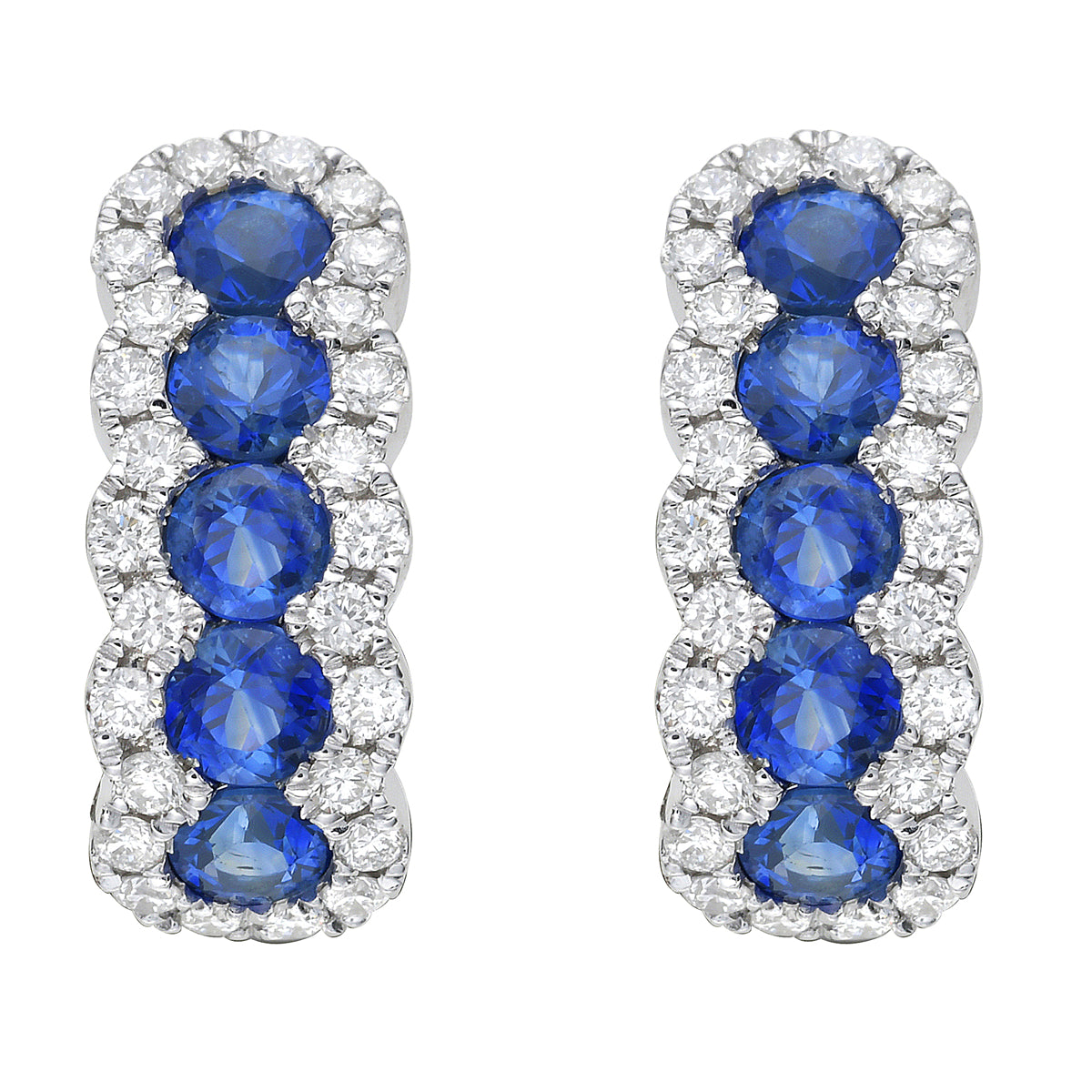 SE056103 - Earrings 18KW/3.3G 10SAPP-1.12CT 52RD-0.40CT