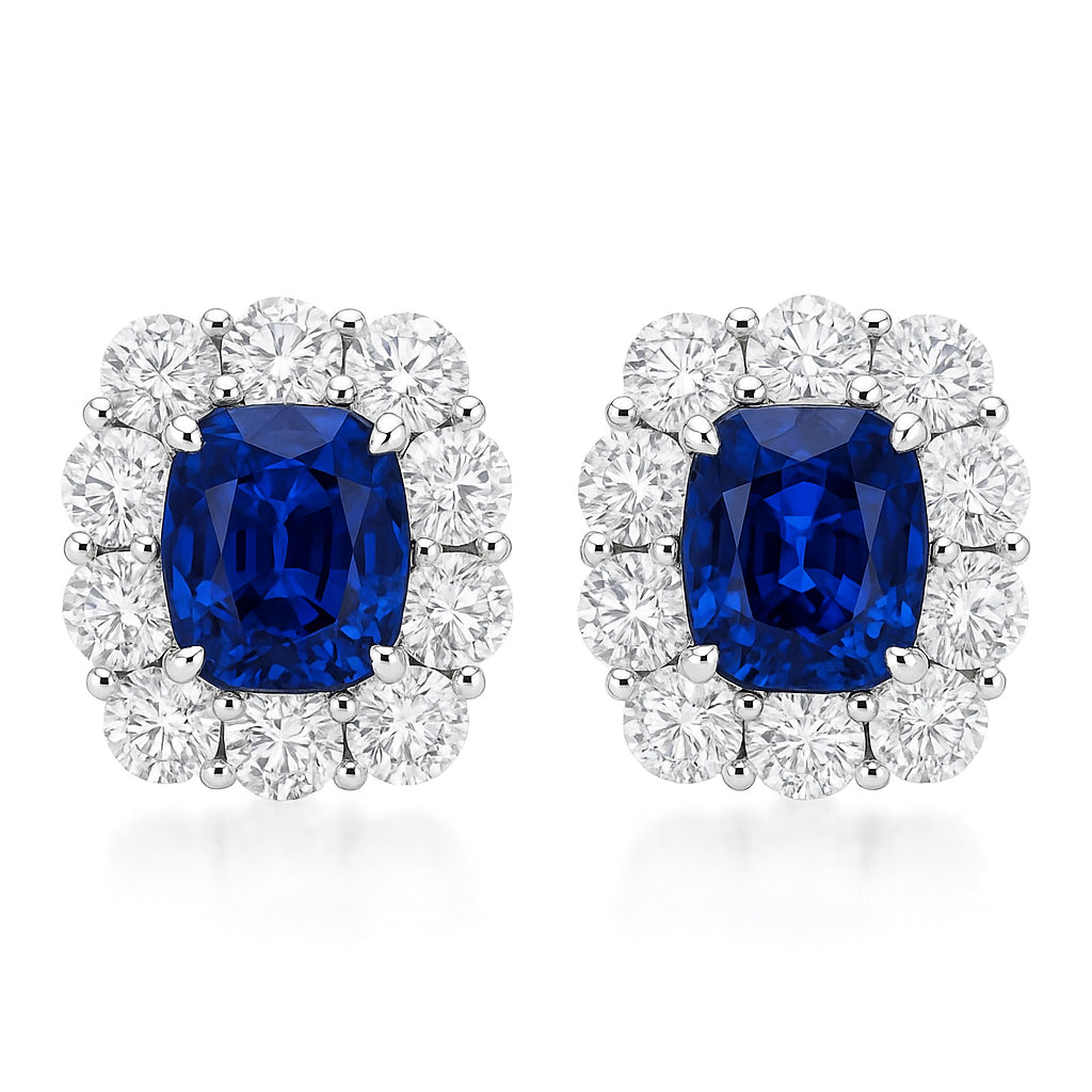 SE056137 - Earrings 18KW/3.4G 2SAPP-3.04CT 20RD-1.58CT
