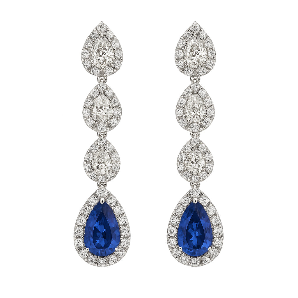 SE056260 - Earrings 18KW/5.5G 2SAPP-4.29CT 6PR-1.17CT 108RD-1.23CT