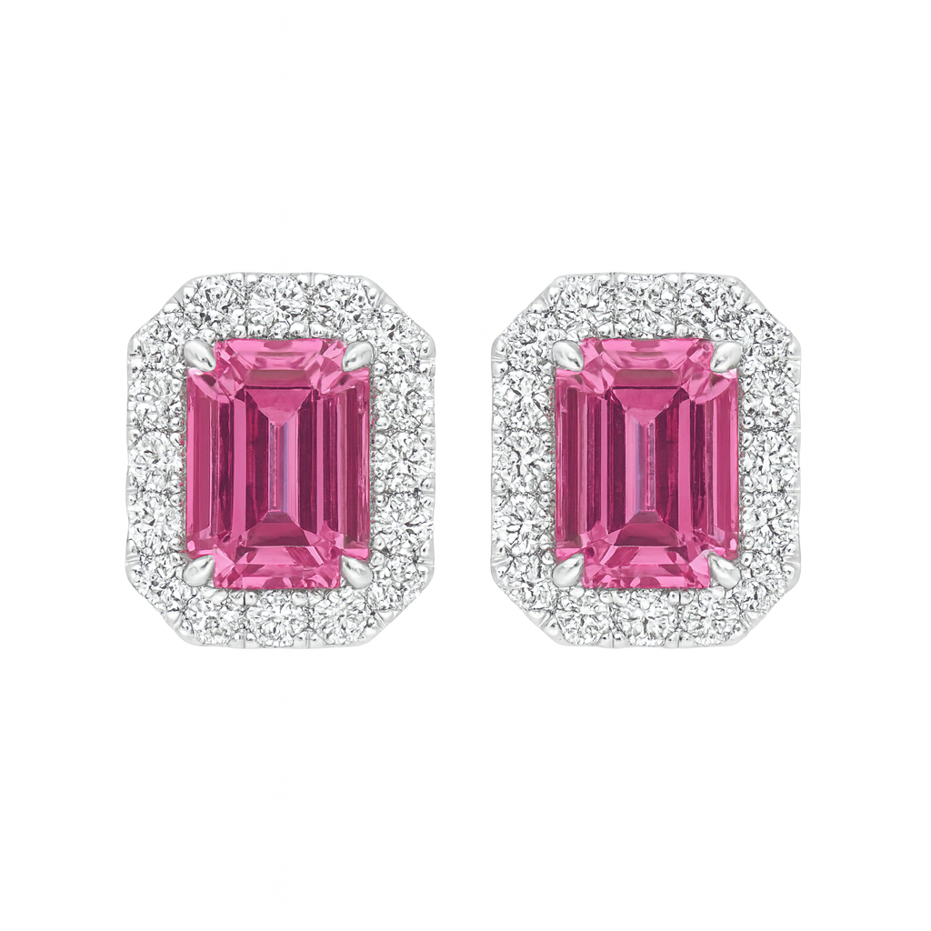 SE056329P - Earrings 18KW/2.5G 2P.SAPP-1.66CT 32RD-0.34CT