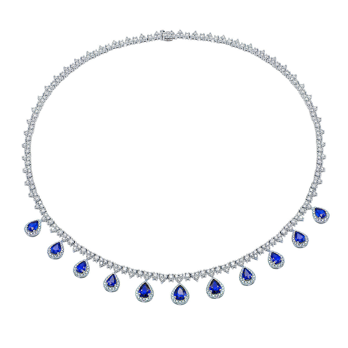 18KW Blue Sapphire Necklace