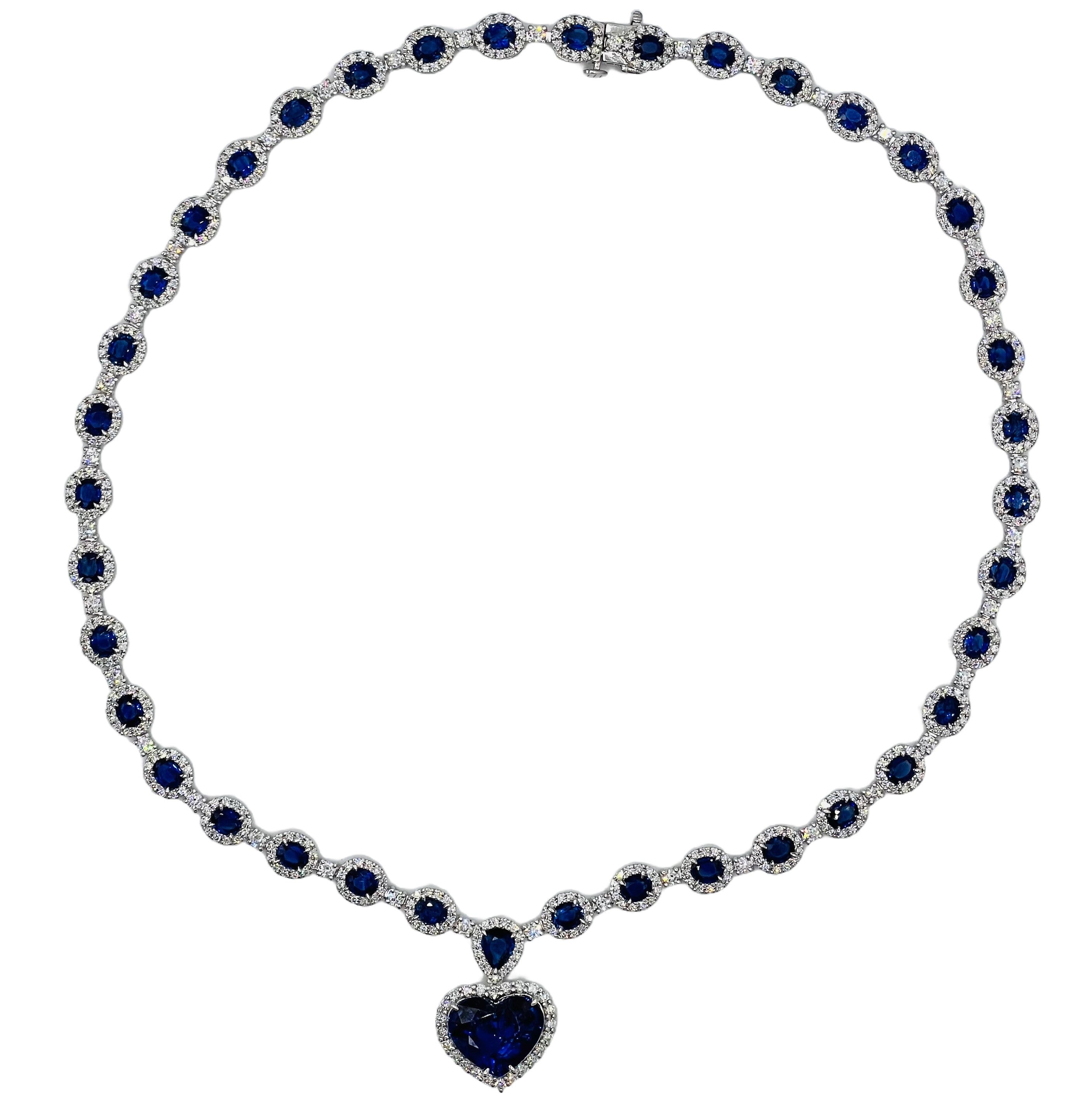 SN055369 - Necklace 18KW/41.4G 1SAPP-11.23CT 17SAPP-16.87CT 556RD-7.41CT
